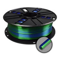 Ampertec 3D-Filament Seiden-PLA Magic blau+grün mit Perlglanz 1.75mm 1000g Spule Image