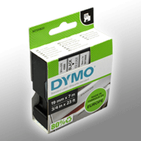 Dymo Label Band D1 45800 (S0720820) schwarz auf transparent 19mm x 7m