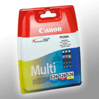 3 Canon Tinten 4541B018 CLI-526 Multipack CMY 4541B009