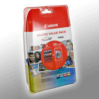 4 Canon Tinten 4540B019 CLI-526 Multipack KCMY + 50 Blatt 10x15 4540B017
