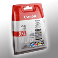 4 Canon Tinten 1998C007 CLI-581XXL Multipack KCMY 1998C005