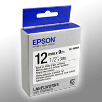 Epson Schriftband LK-4WBW schwarz auf weiß 12mm x 9m (12mm x 9m) Image