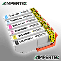 6 Ampertec Tinten ersetzt Epson C13T243840 24XL Multipack KCMY LC LM T243840AM