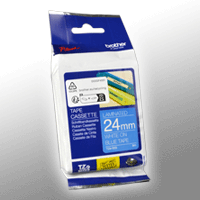 Brother P-Touch Band TZe-555 weiß auf blau 24mm / 8m laminiert (24mm x 8m) Image