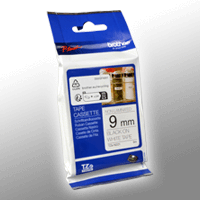 Brother P-Touch Band TZe-N221 schwarz auf weiß 9mm / 8m nicht laminiert (9mm x 8m) Image