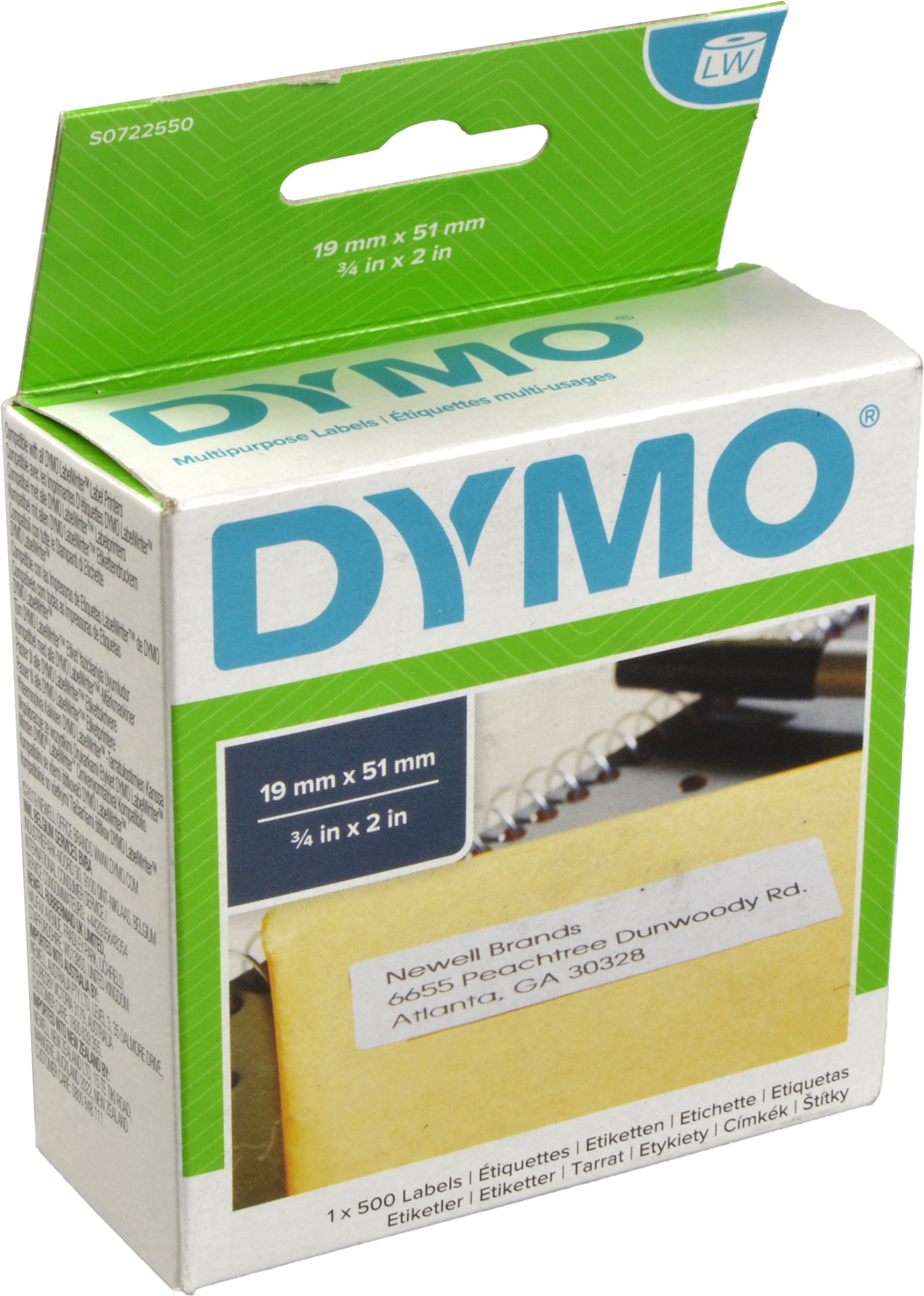 Dymo Labelwriter-Etiketten 11355 (S0722550) weiß, 19 x 51mm, 500 St.