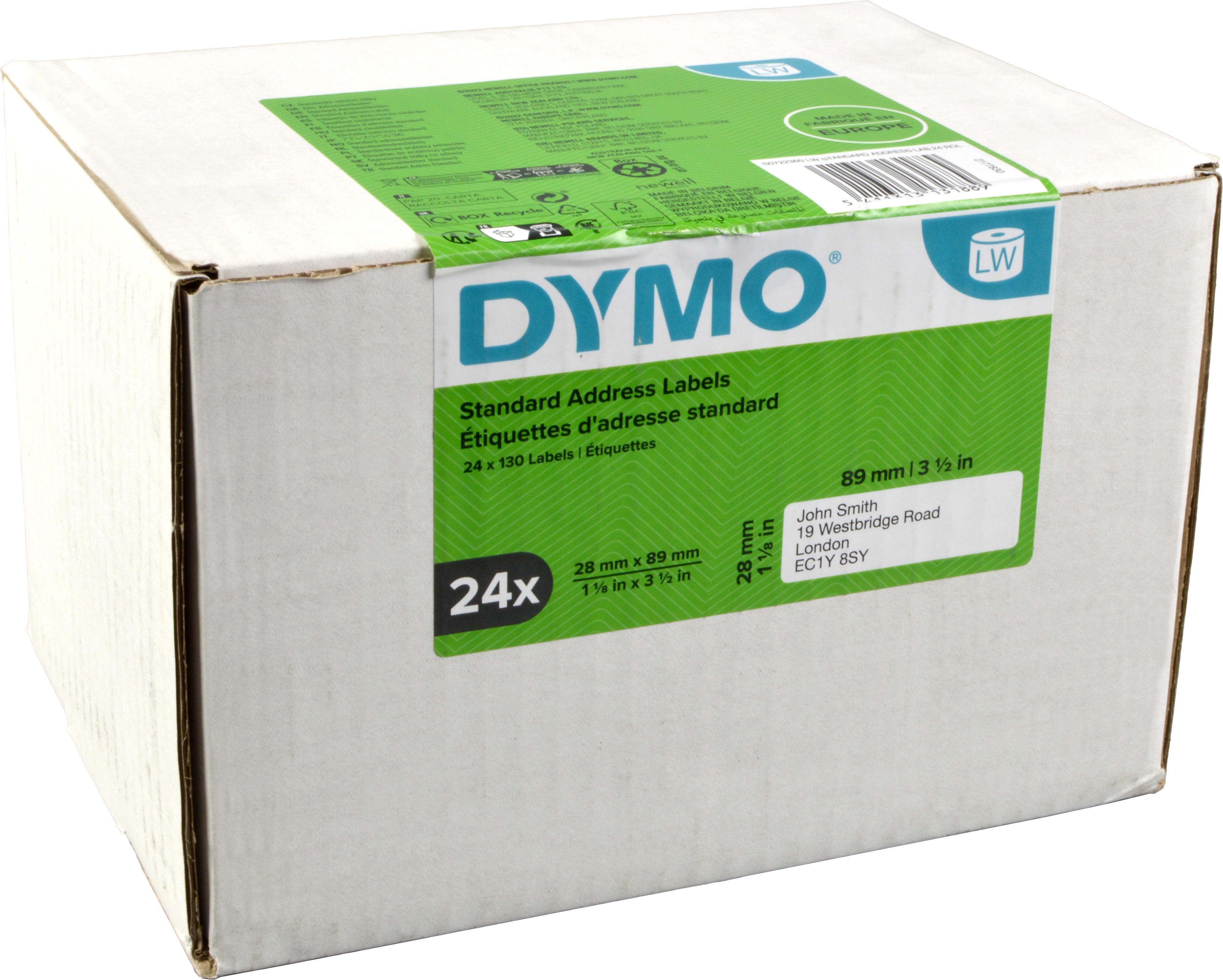 Dymo Labelwriter-Etiketten 13188 (S0722360) weiss, 28 x 89mm, 24 x 130