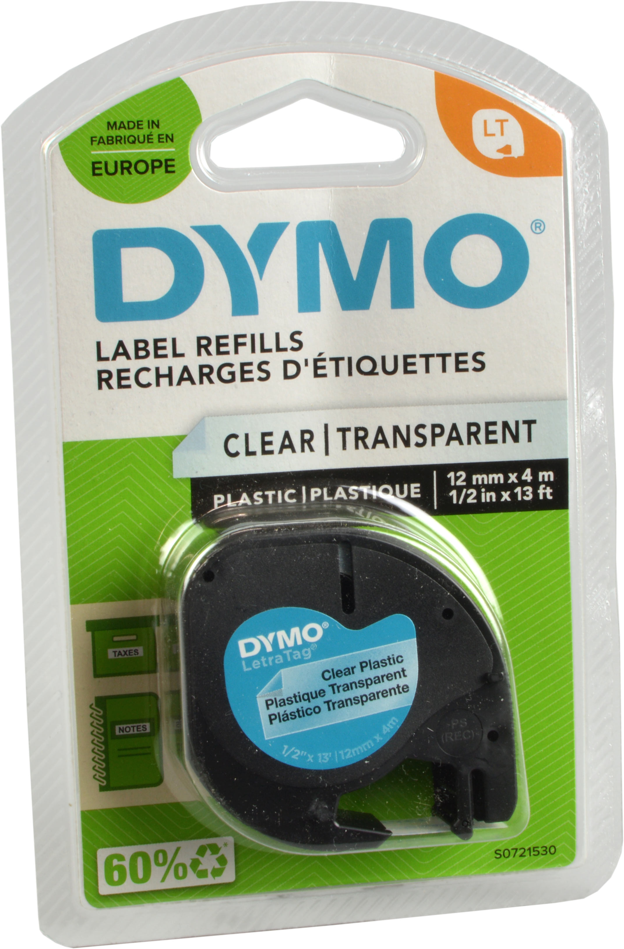 Dymo Label Band D1 16951 (S0721530) schwarz auf klar 12mm x 4m