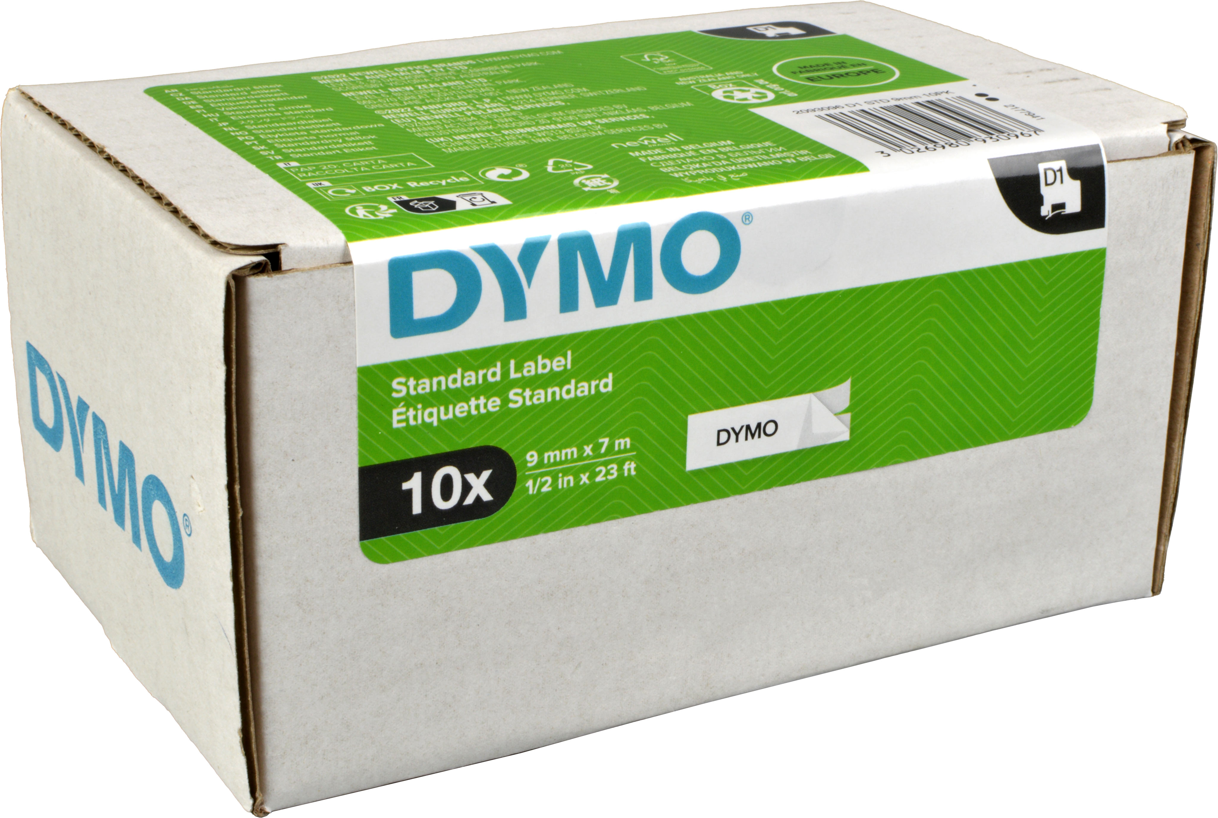 Dymo Label Band D1 40913 (2093096) schwarz auf weiß 9mm x 7m 10er Pack