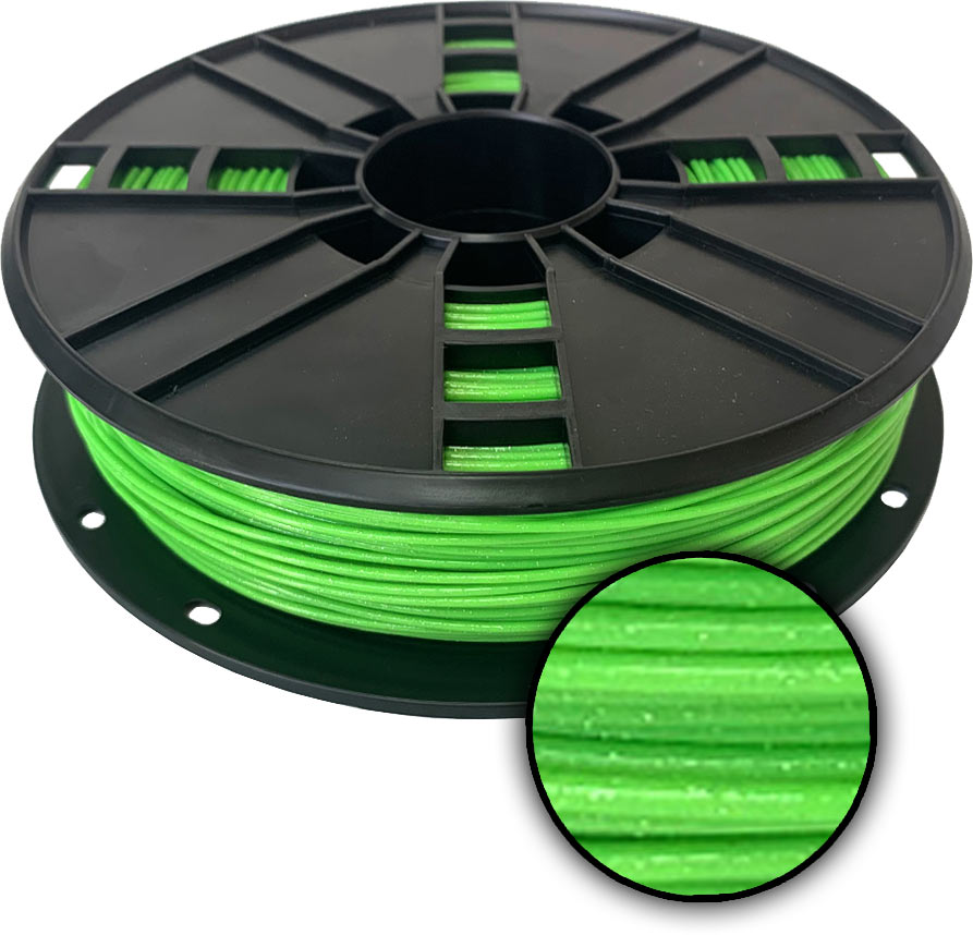 Ampertec 3D-Filament metallic PLA mit Glitzer grün 1.75mm 500g Spule