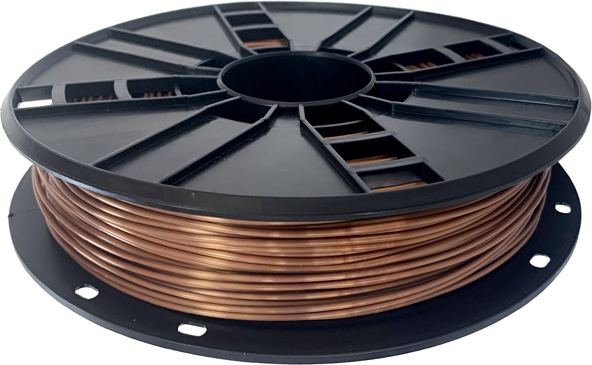 Ampertec 3D-Filament Seiden-PLA kupfer mit Perlglanz 1.75mm 500g Spule