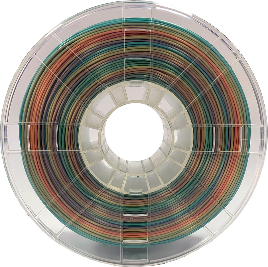 Ampertec 3D-Filament Seiden-PLA rainbow mit Perlglanz 1.75mm 500g