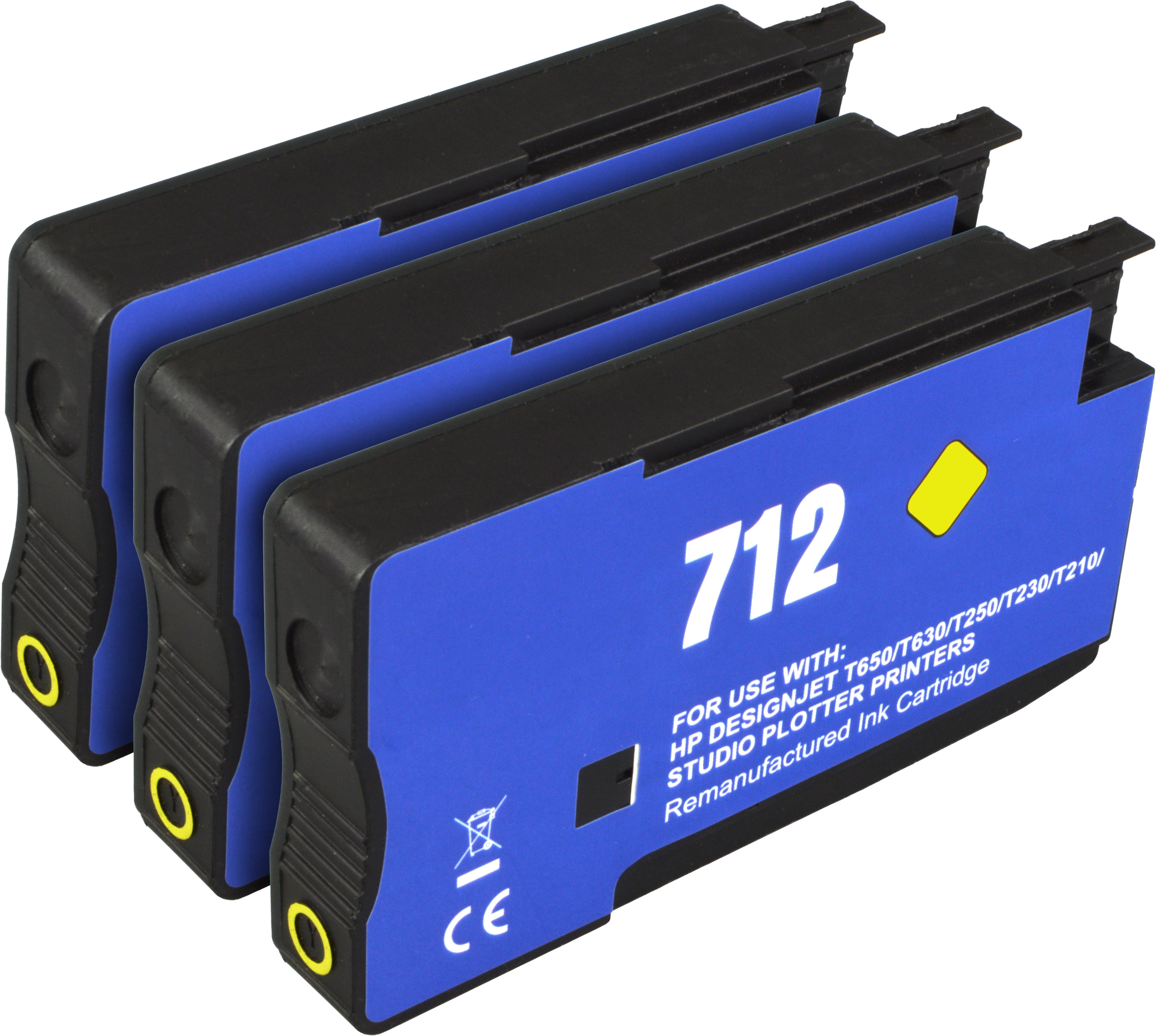 3 Ampertec Tinten ersetzt HP 3ED79A 712 yellow