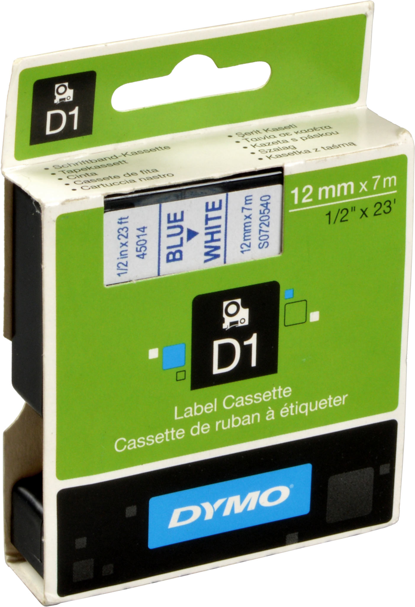 Dymo Label Band D1 45014 (S0720540) blau auf weiß 12mm x 7m