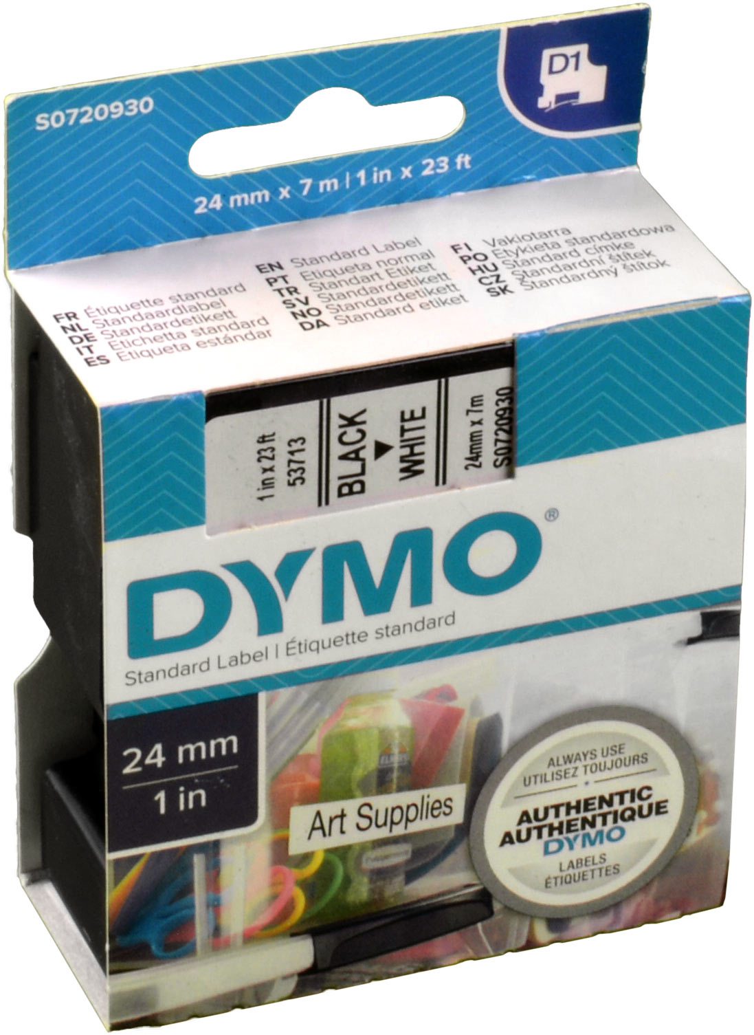 Dymo Label Band D1 53713 (S0720930) schwarz auf weiss 24mm x 7m