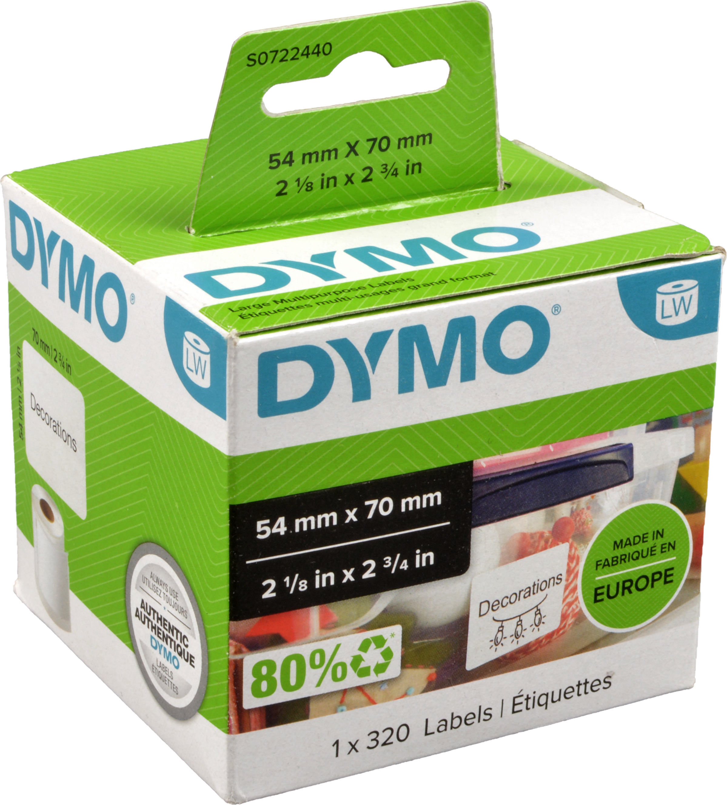 Dymo Labelwriter-Etiketten 99015 (S0722440) weiß, 54 x 70mm, 320 St.