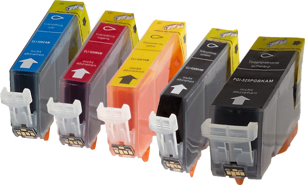 4260451663322 - 5 Tinten ersetzt Canon PGI-525  CLI-526 BK C M Y  4-farbig
