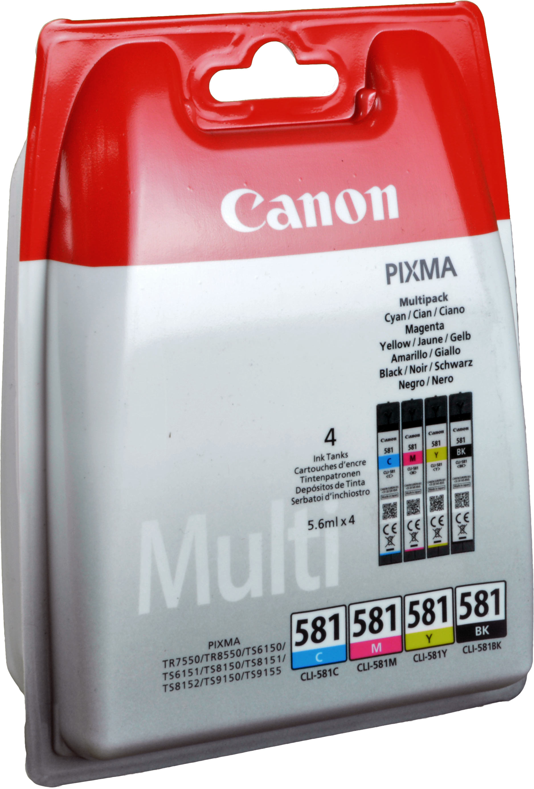 4 Canon Tinten 2103C007 CLI-581 Multipack KCMY