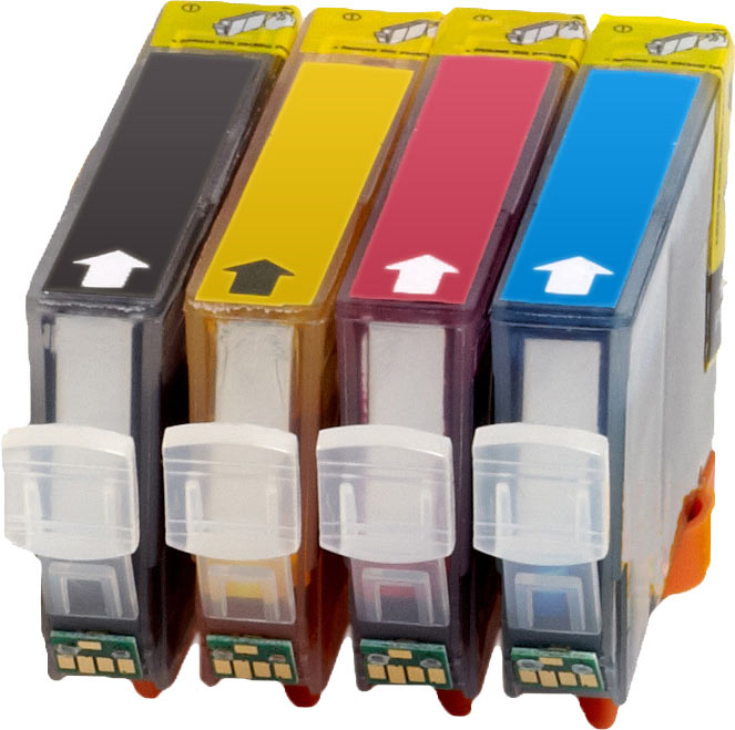 4 Ampertec Tinten für Canon PGI-5  CLI-8 C M Y  4-farbig