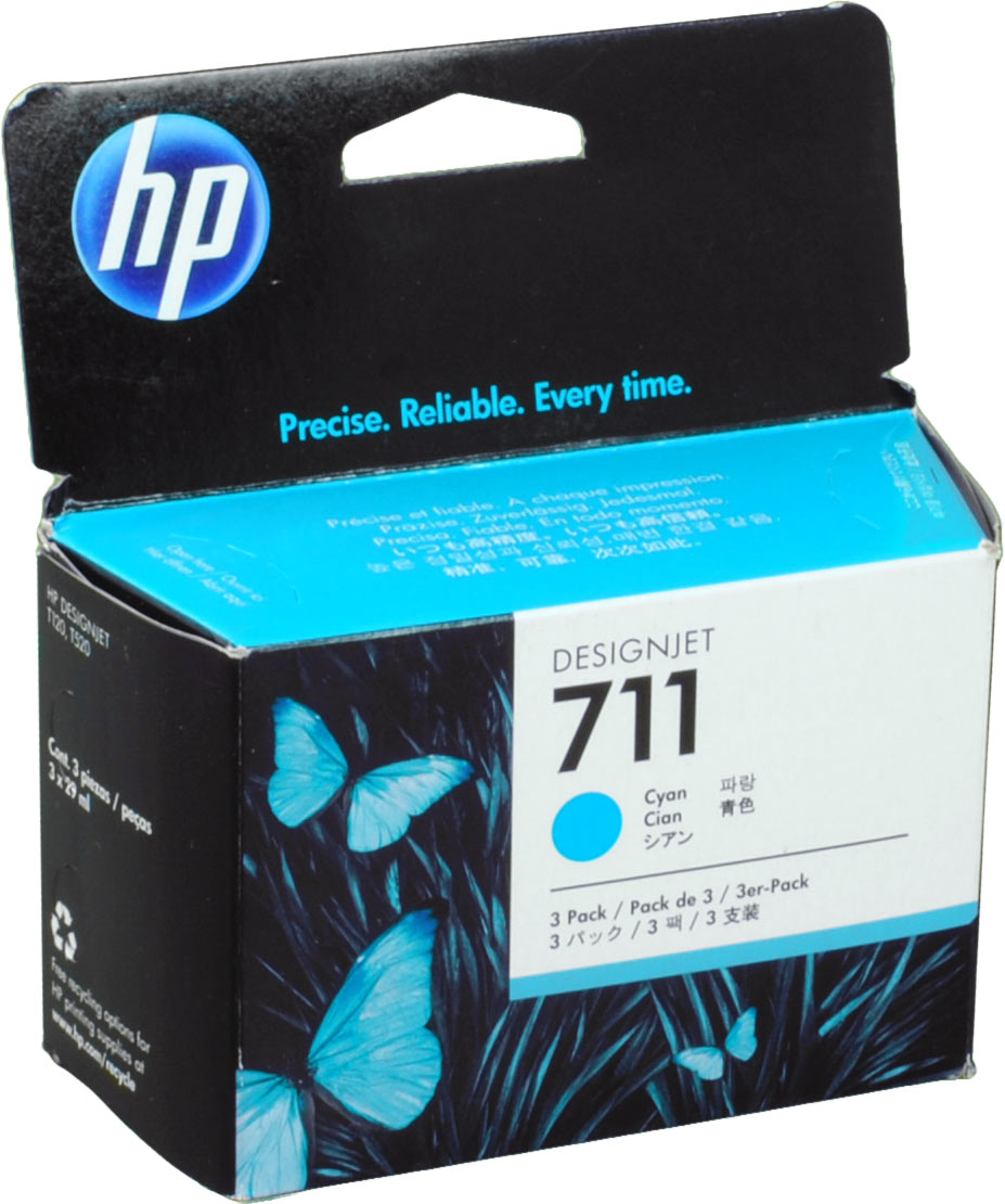 3 HP Tinten CZ134A 711 cyan