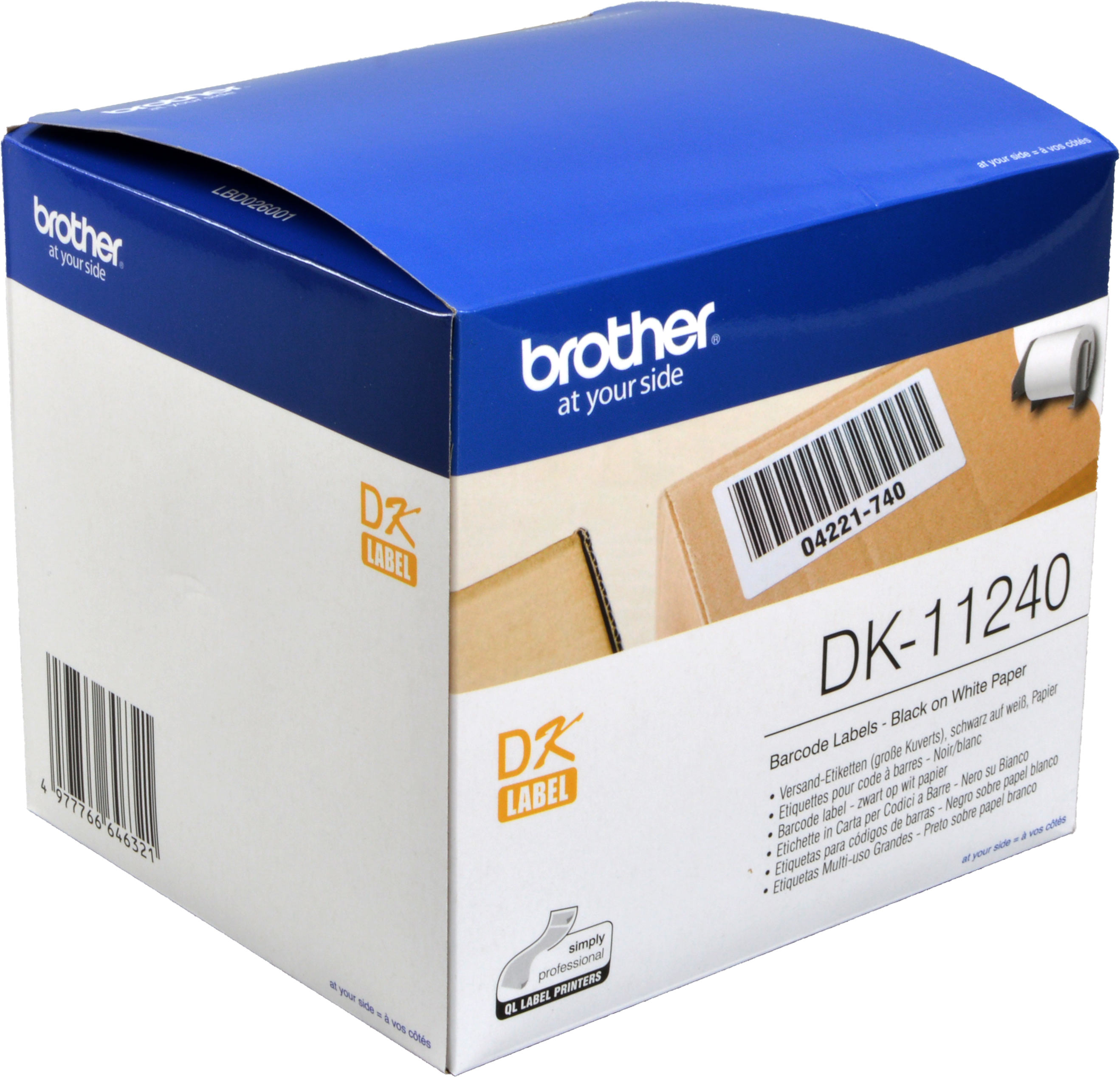 Brother PT Etiketten DK11240  weiss  102x51mm  600 St. Rolle