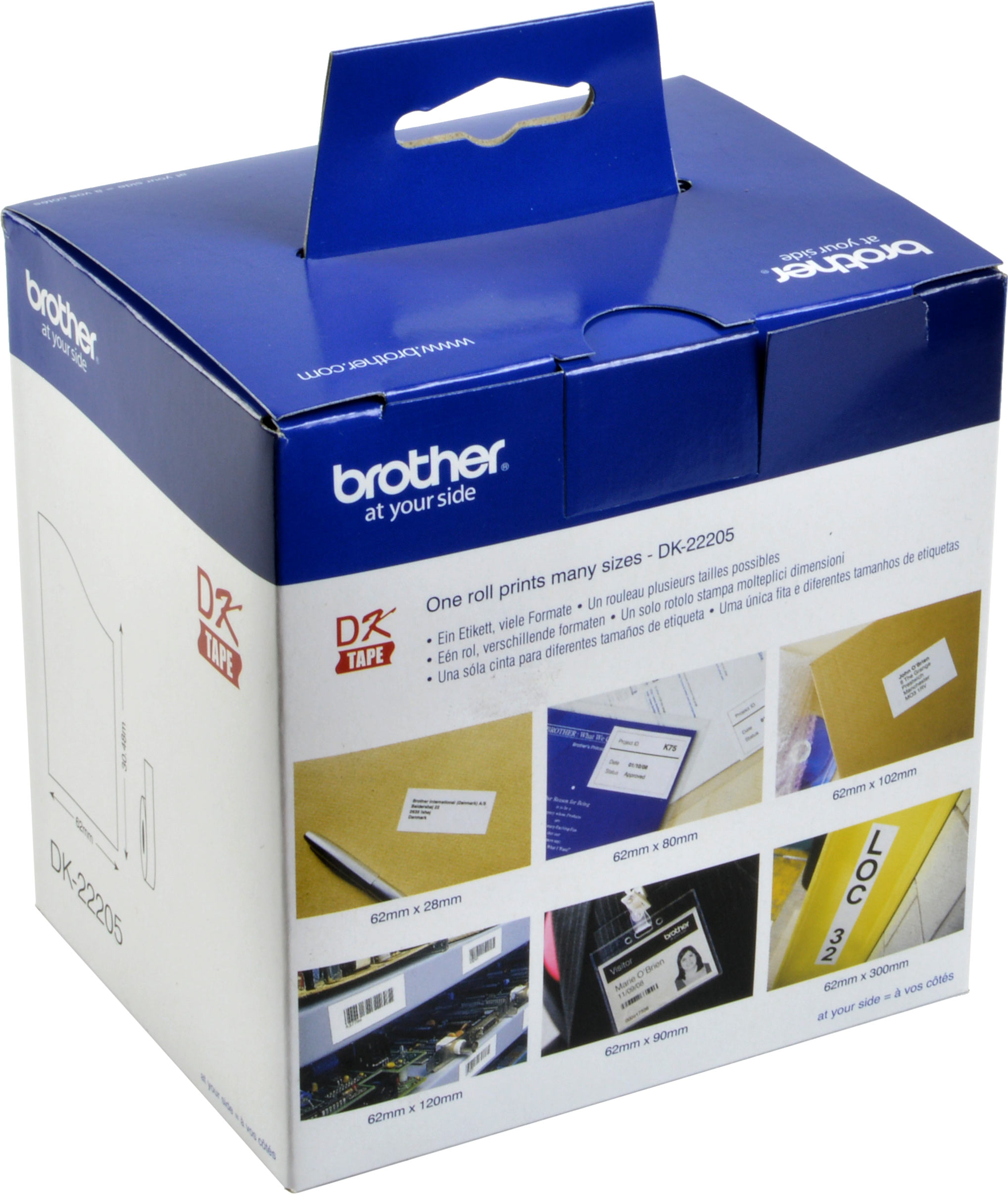 Brother PT Etiketten DK22205  weiss  62mm x 30,48m  Rolle