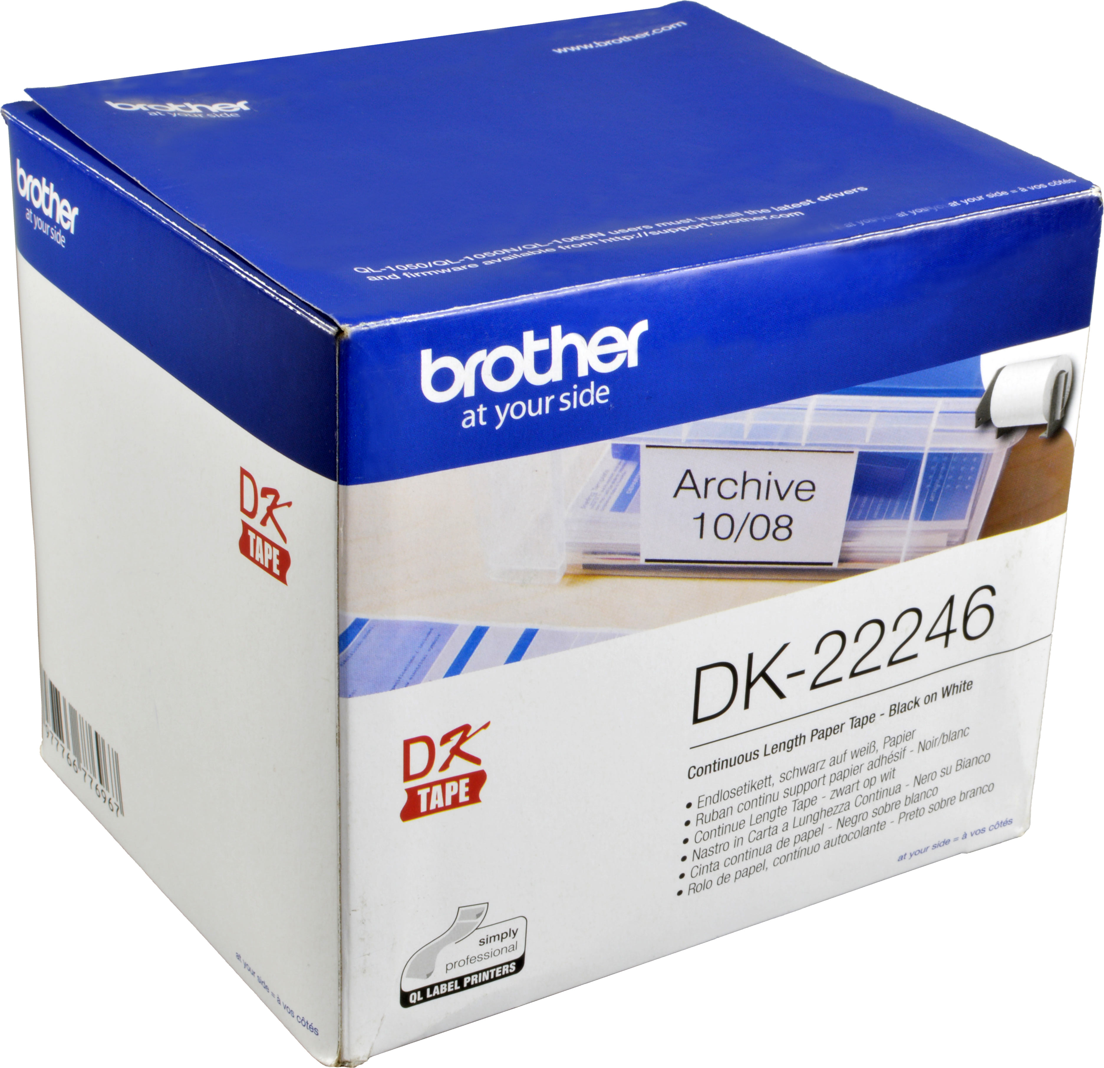 Brother PT Etiketten DK22246  weiss  103mm x 30,48m  Rolle