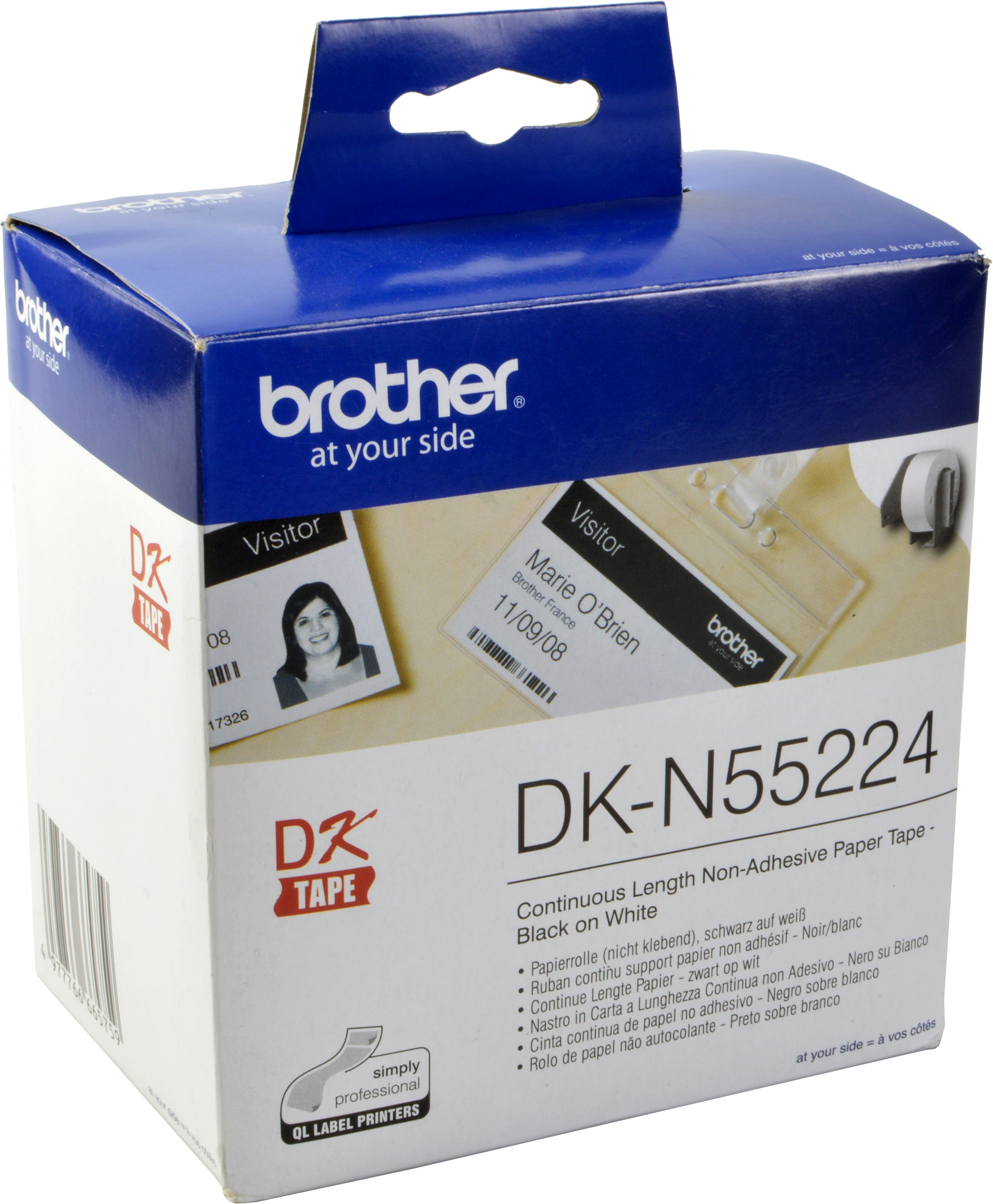 Brother PT Etiketten DKN55224  weiss  54mm x 30,48m  Rolle