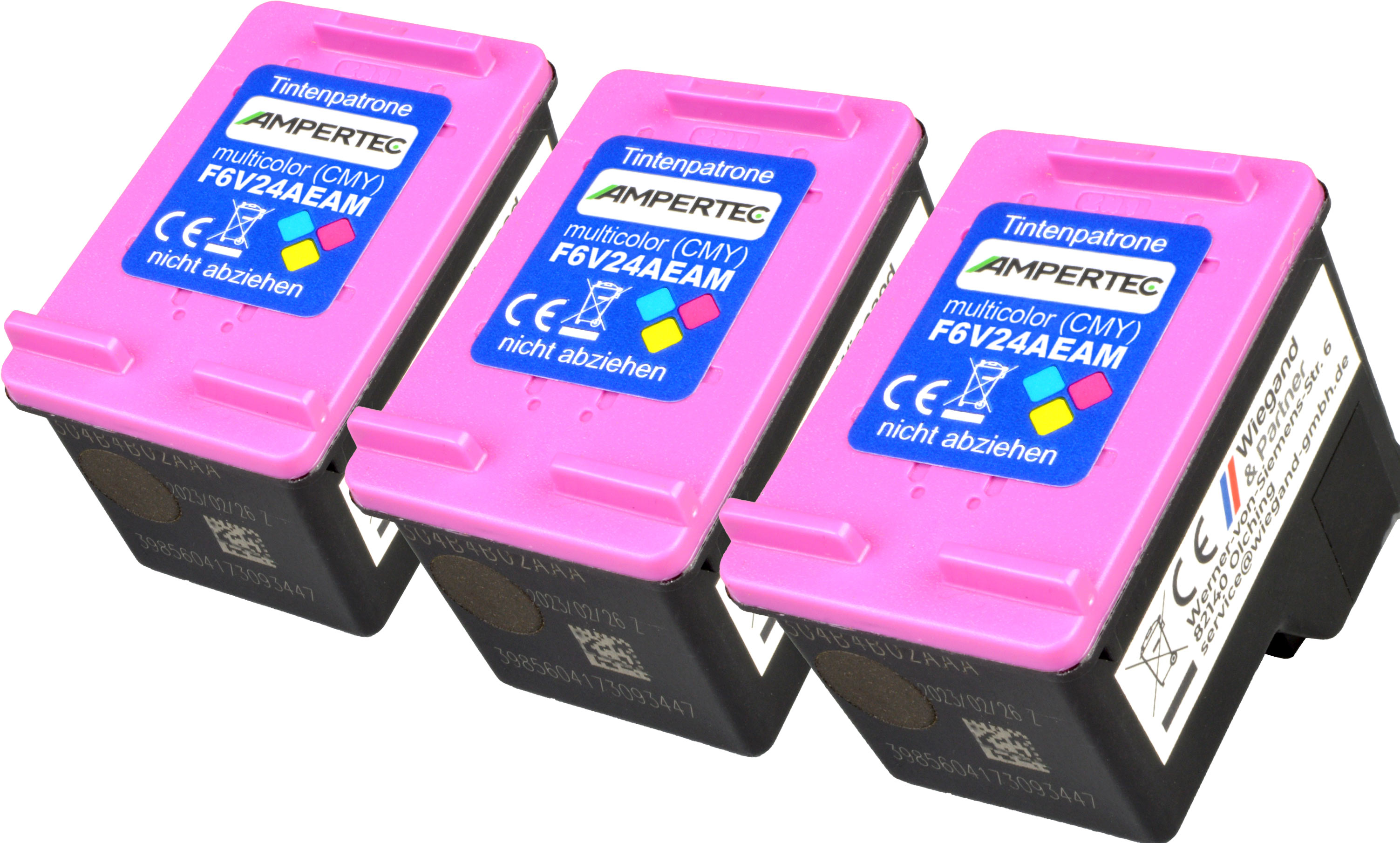 3 kompatible Tinten ersetzt HP F6V24AE 652 Multipack CMY