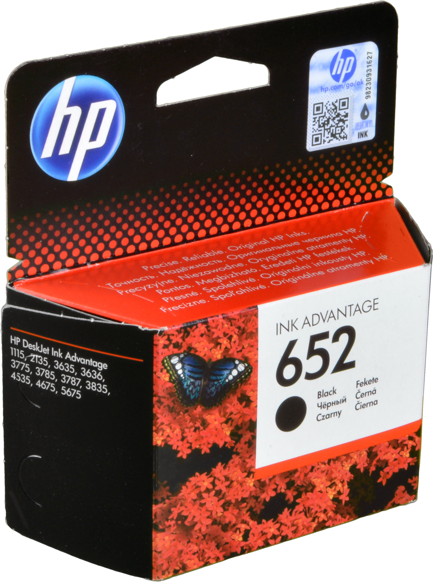 HP Tinte F6V25AE  652  schwarz