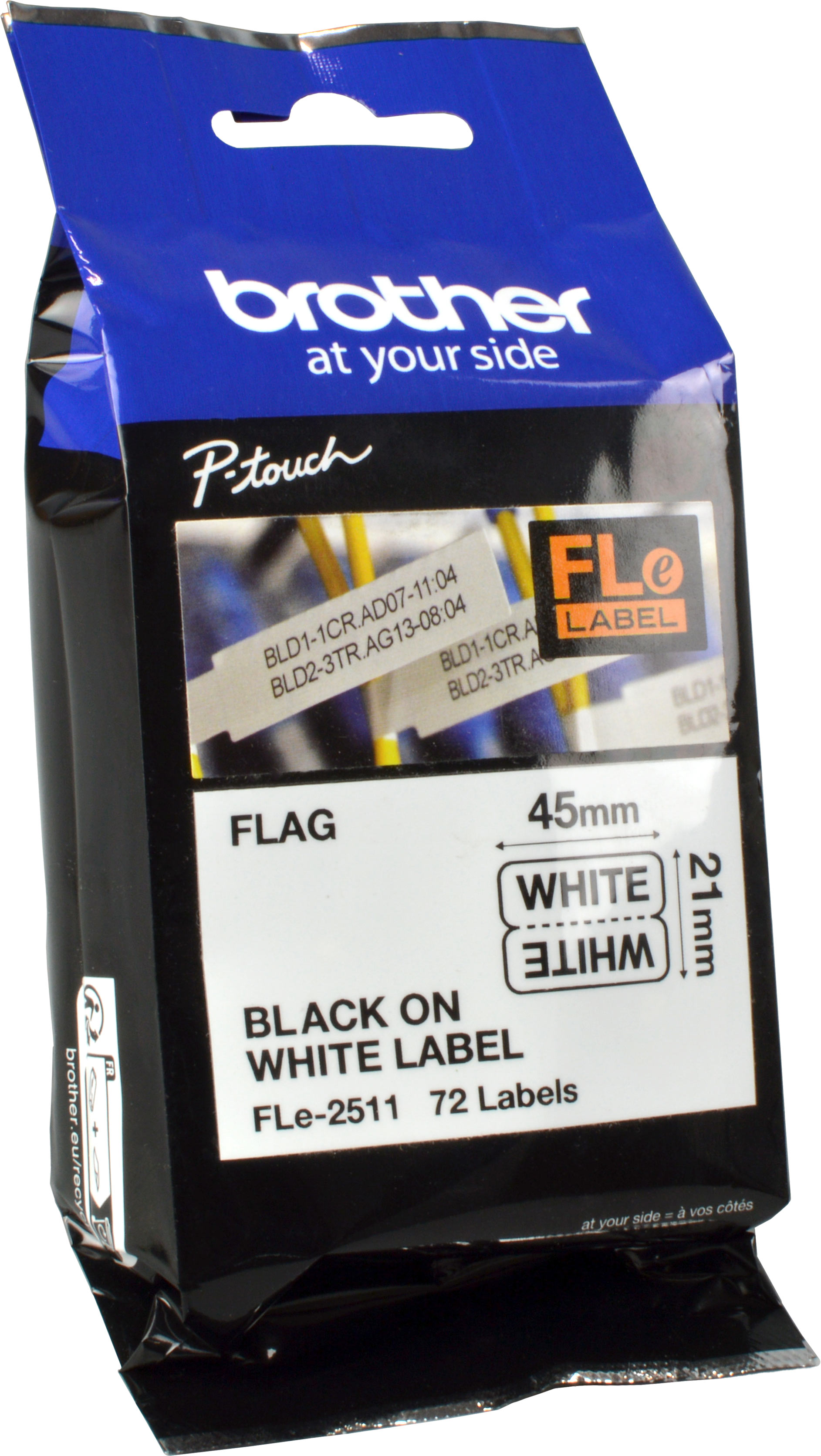 Brother PT Etiketten FLe-2511 weiß 45mm x 21mm 72 St./Kassette
