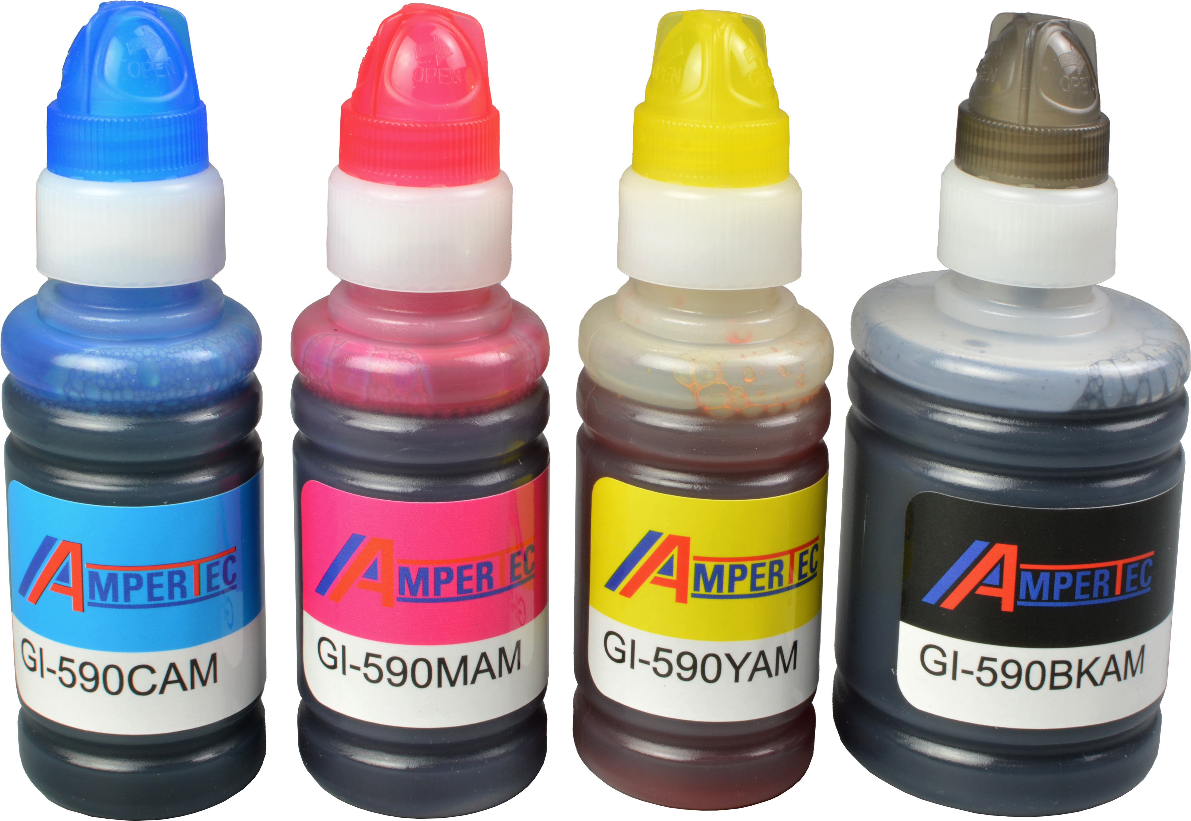4 Ampertec Tinten für GI-590 BK C M Y  4-farbig