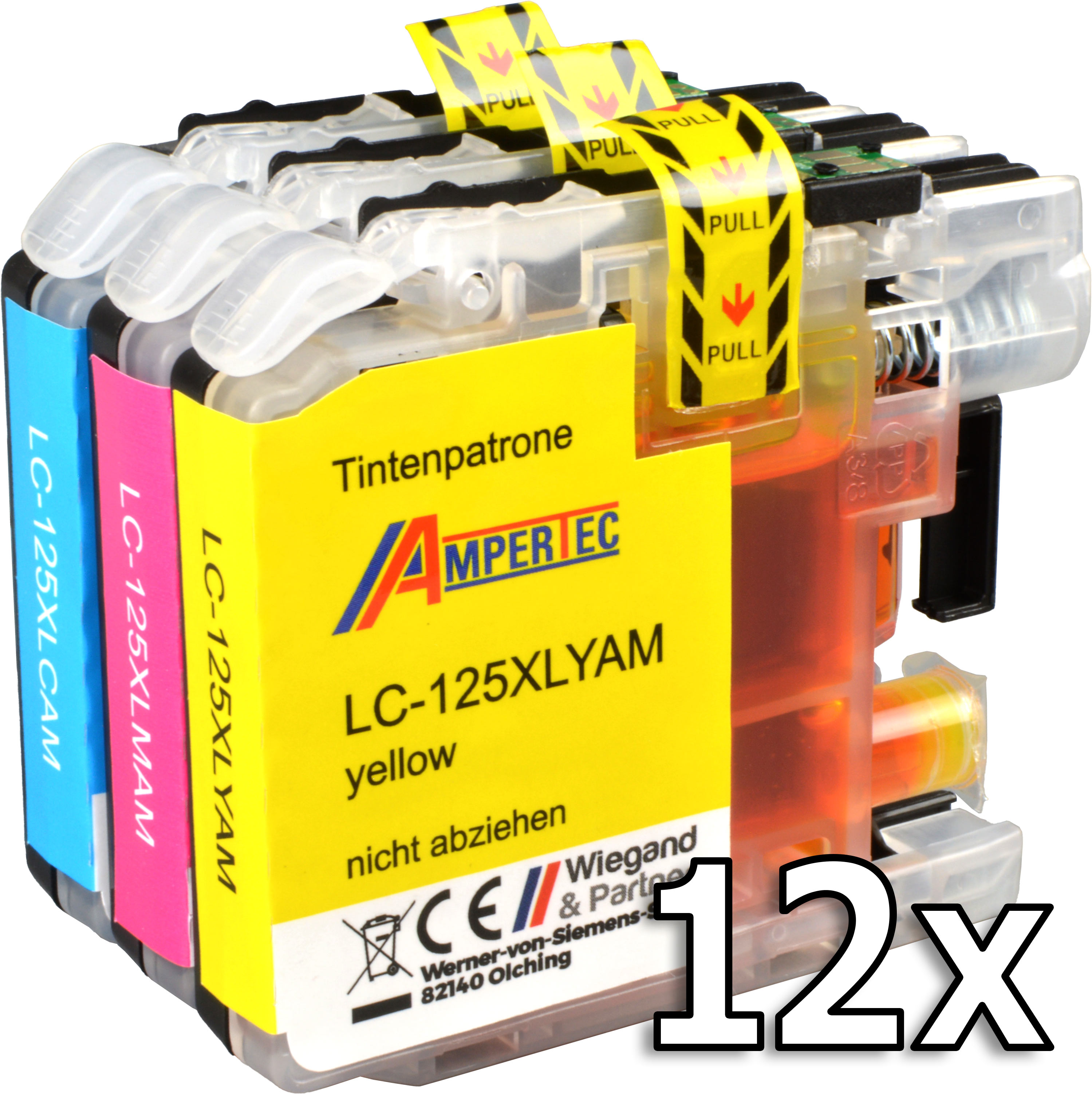 4260388551280 - 12 Tinten kompatibel mit Brother LC-125XL C M Y  3-farbig