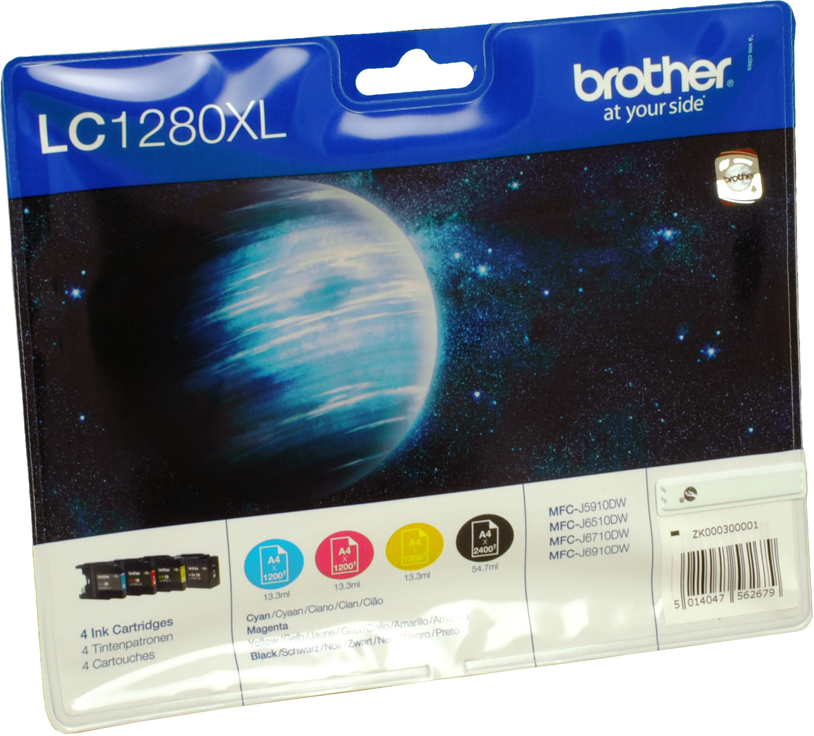 4 Brother Tinten LC-1280XLVALBPDR Multipack KCMY