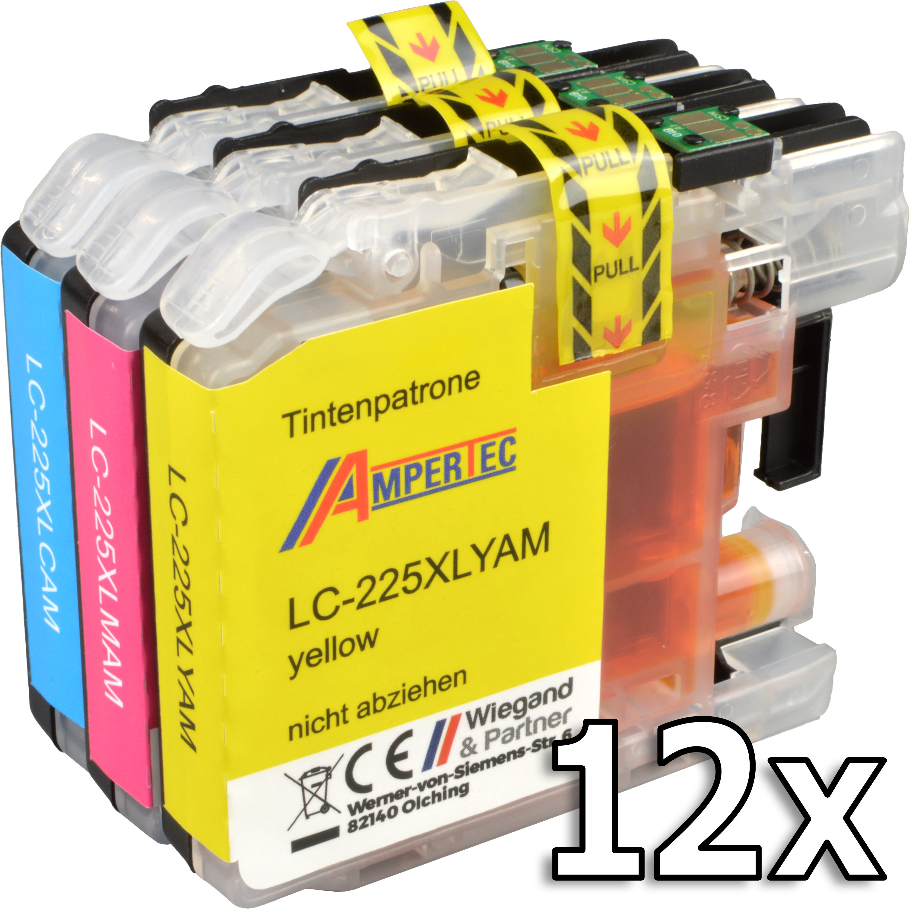 4260388552690 - 12 Tinten kompatibel mit Brother LC-225XL C M Y  3-farbig