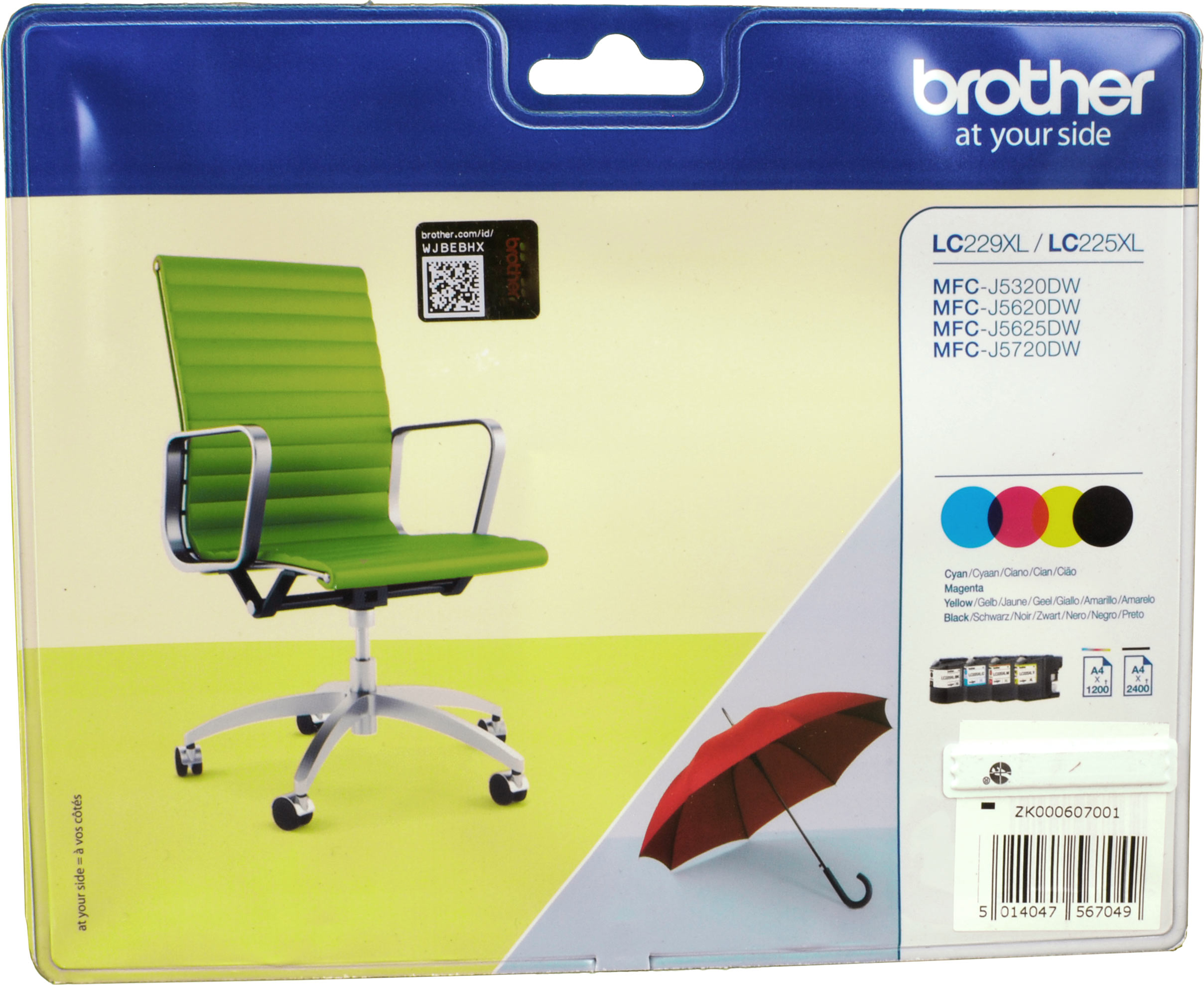4 Brother Tinten LC-229XLVALBPDR Multipack KCMY