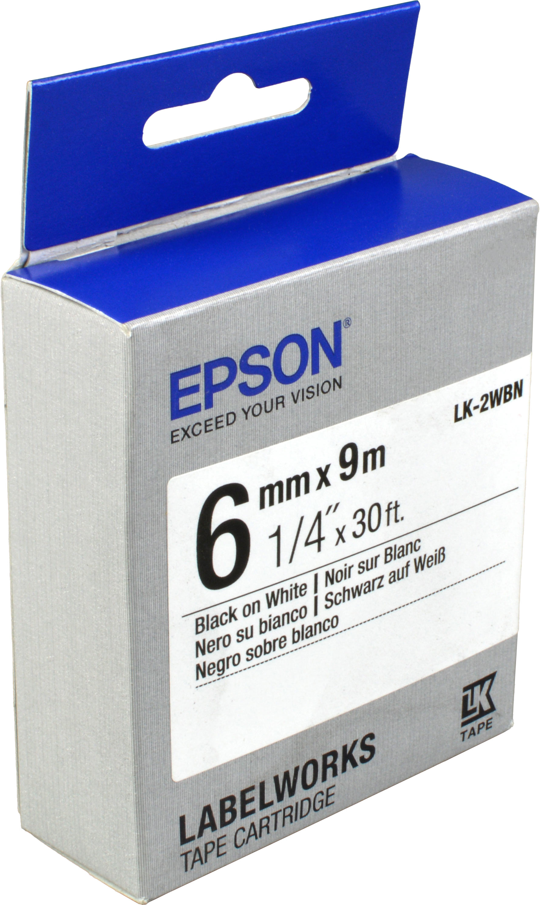 Epson Schriftband LK-2WBN  schwarz auf weiß  6mm x 9m
