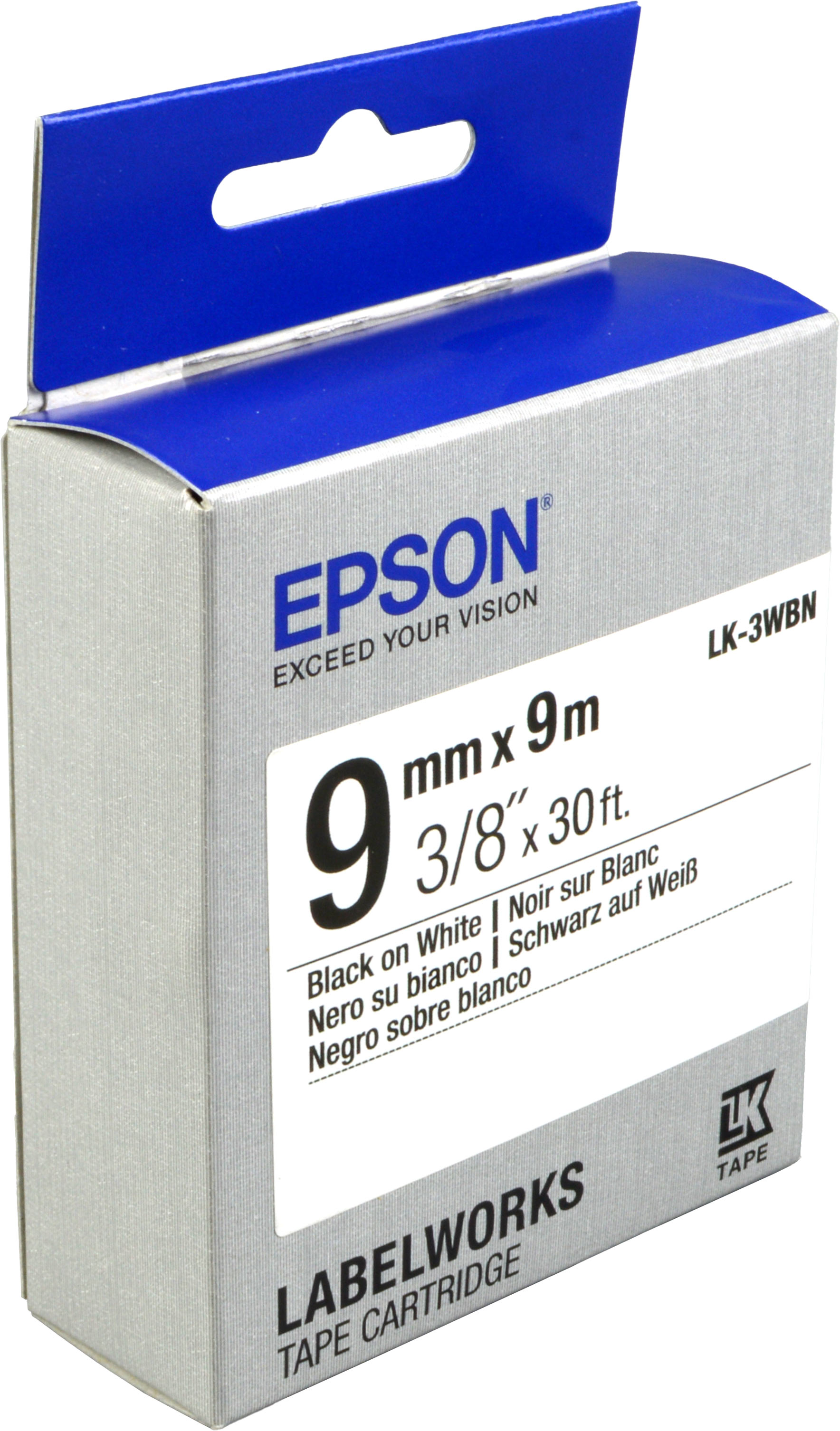 Epson Schriftband LK-3WBN schwarz auf weiß 9mm x 9m