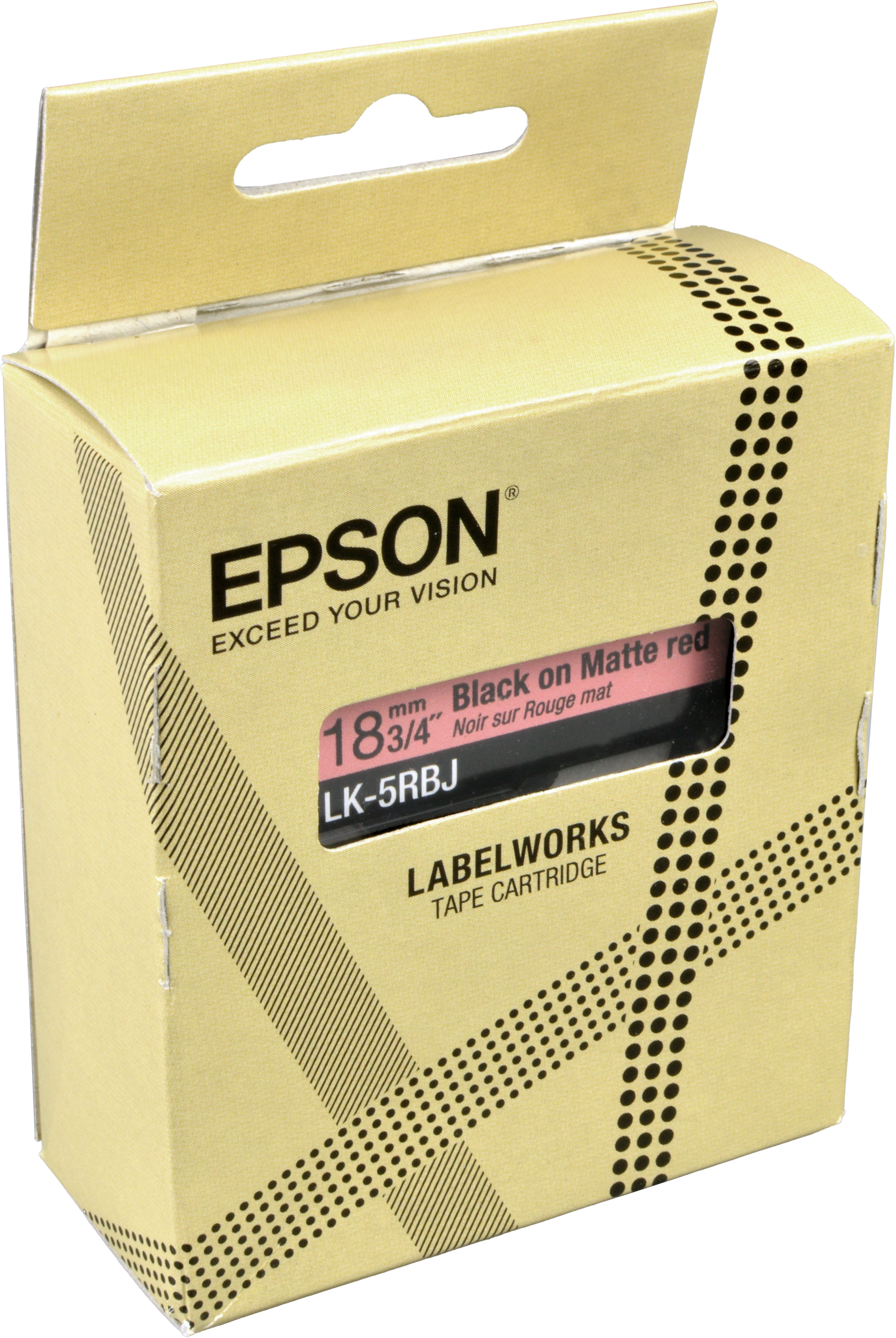 Schriftband Epson LK-5RBJ schwarz auf matt rot 18mm x 9m