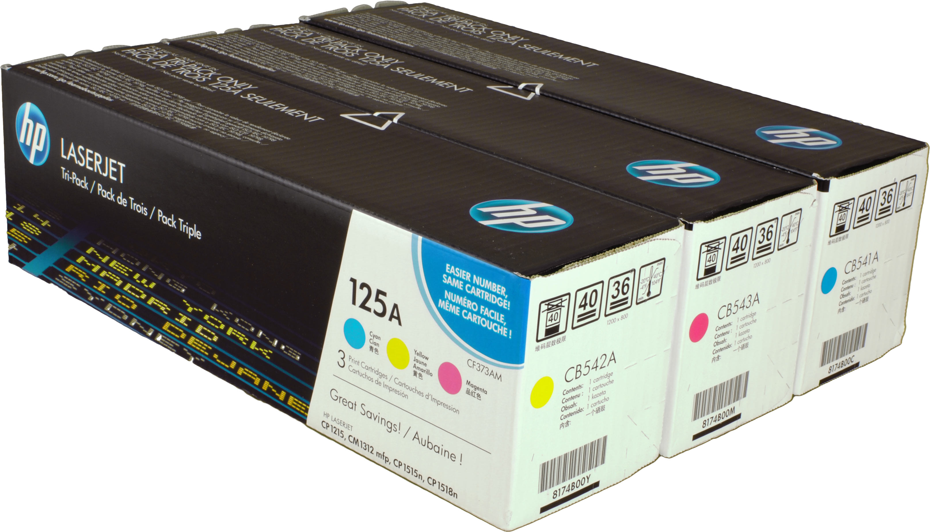 3 HP Toner CF373AM 125A Multipack CMY