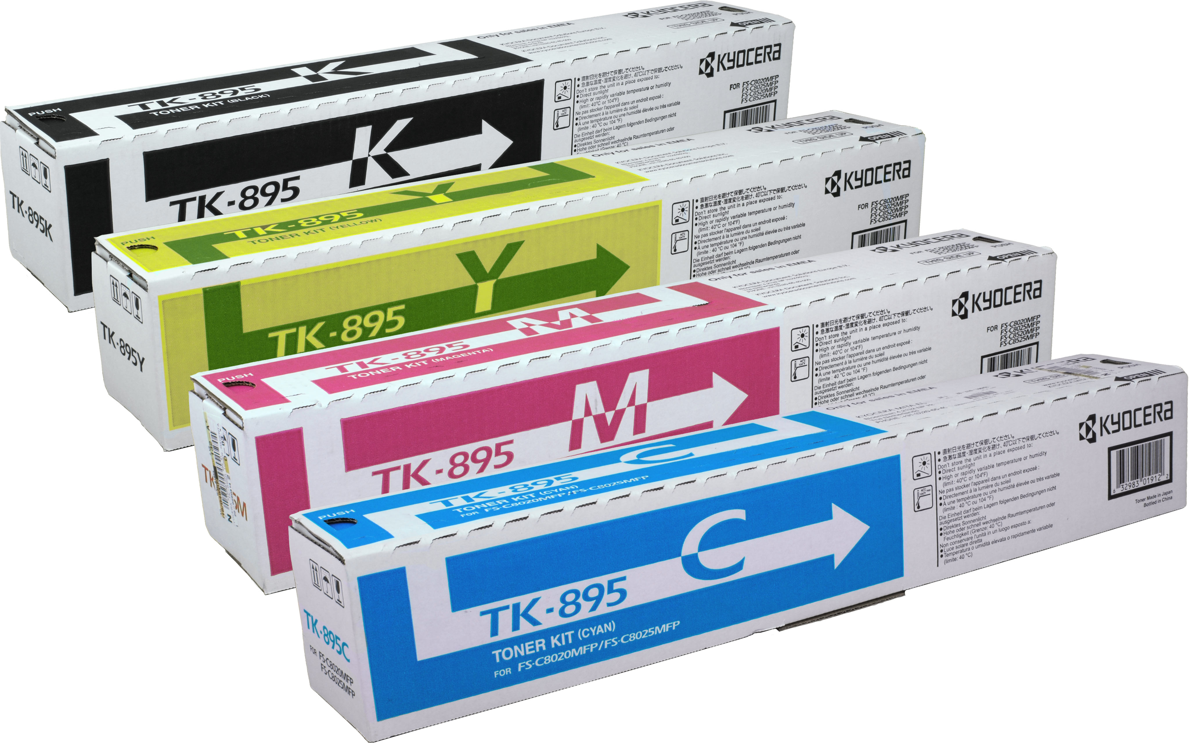 4 Kyocera Toner TK-895  Multipack  BK C M Y  4-farbig