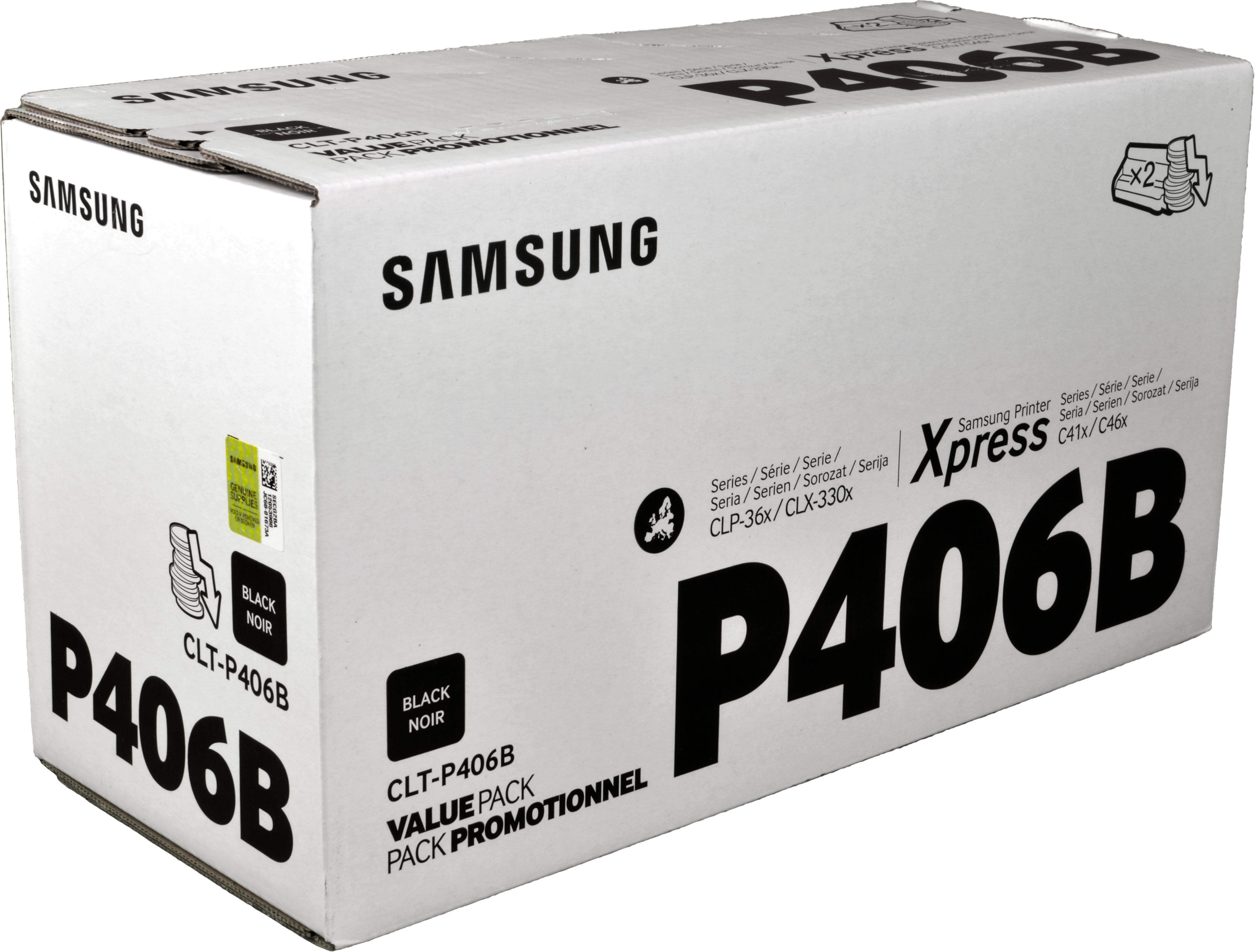 2 HP (Samsung) Toner CLT-P406B/ELS SU374A Doppelpack schwarz