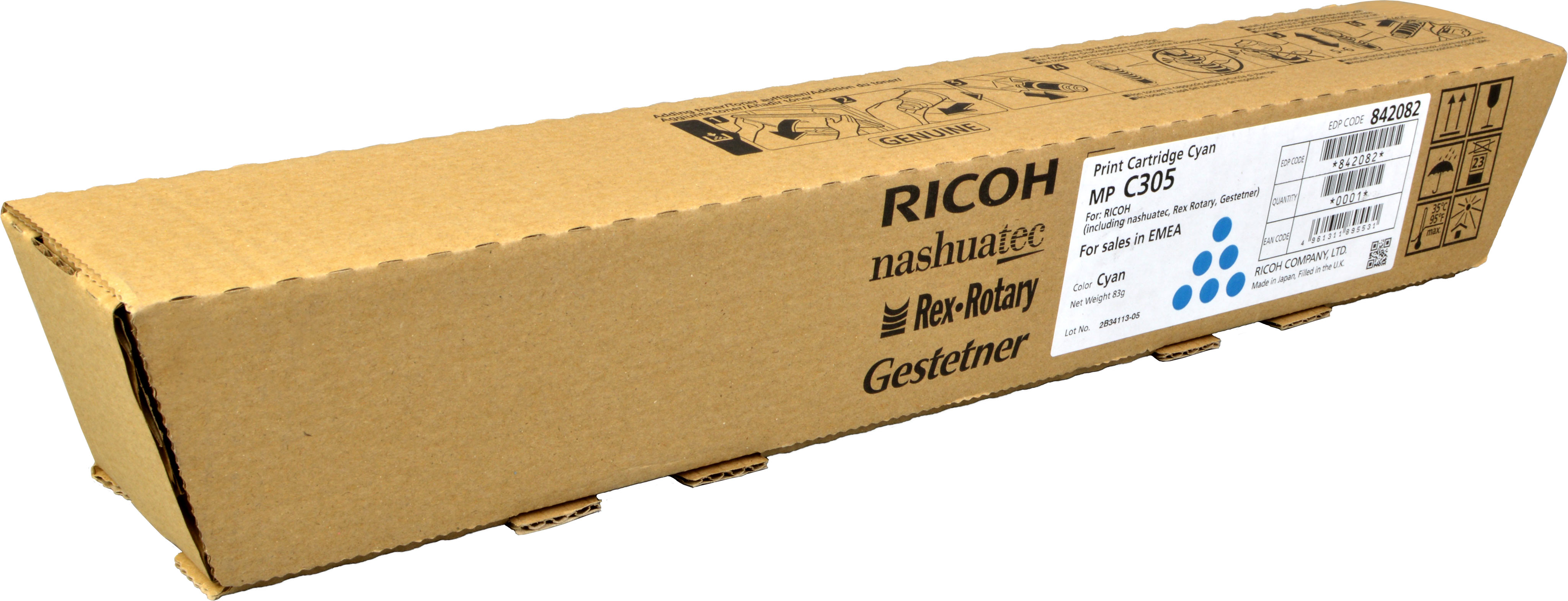 Ricoh Toner 842082 MPC305E cyan OEM