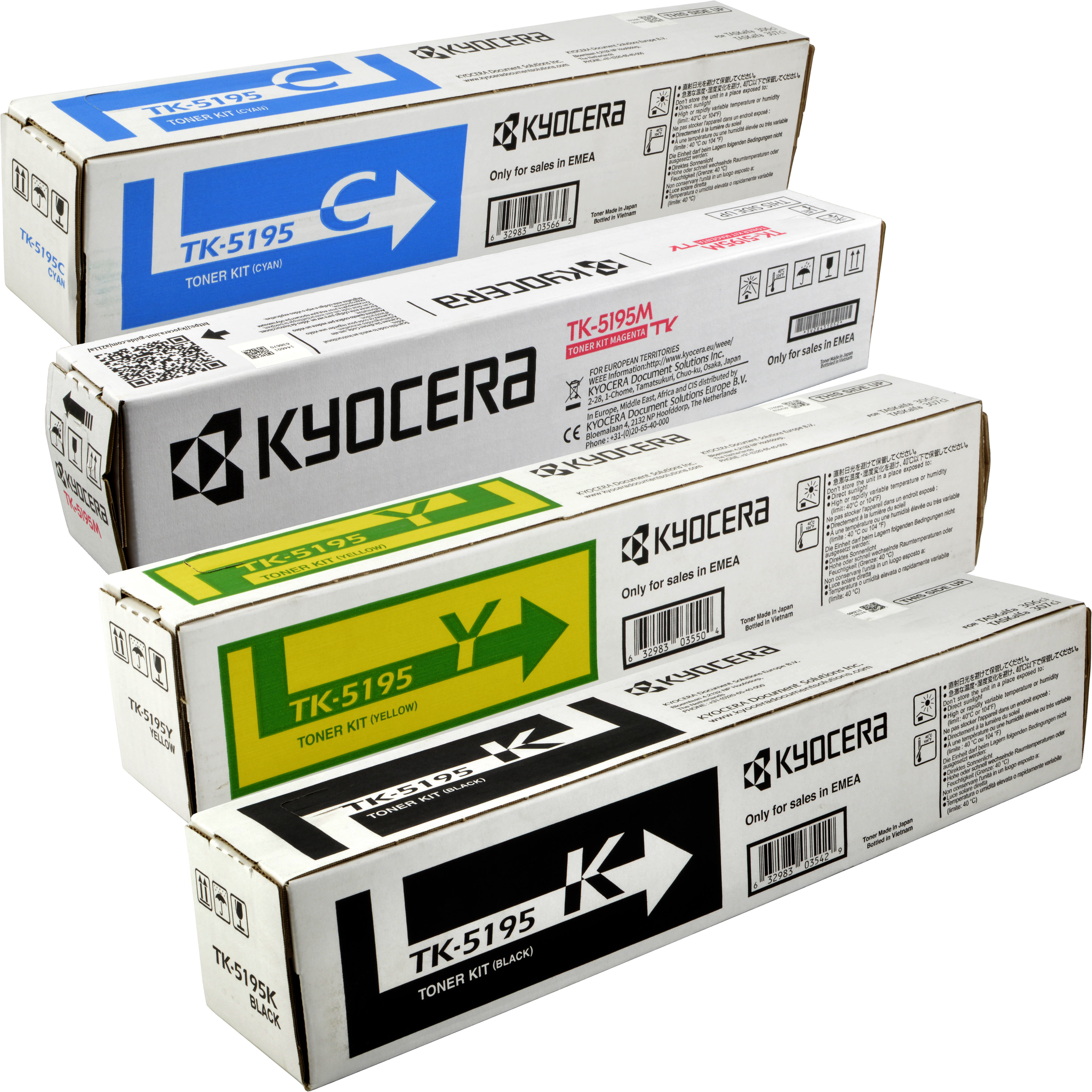 4 Kyocera Toner TK-5195  Multipack  BK C M Y  4-farbig