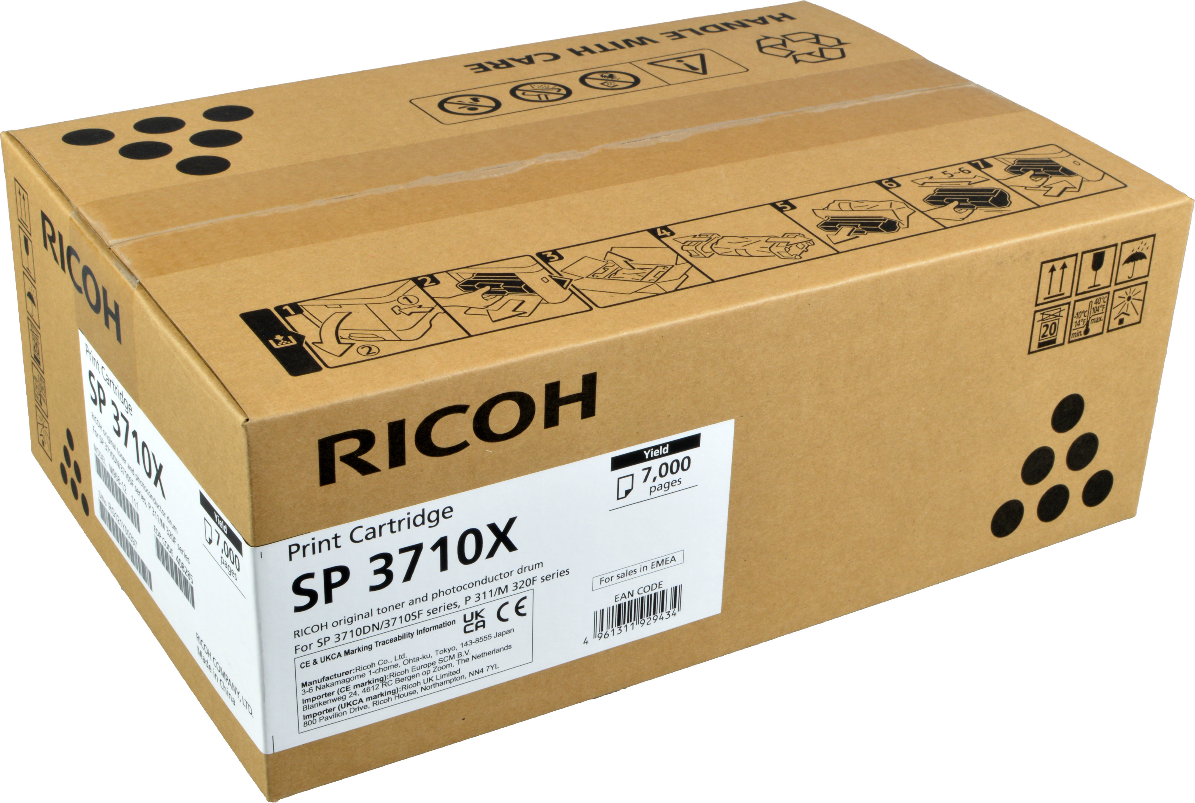 Ricoh Toner 408285  SP3710X  schwarz OEM