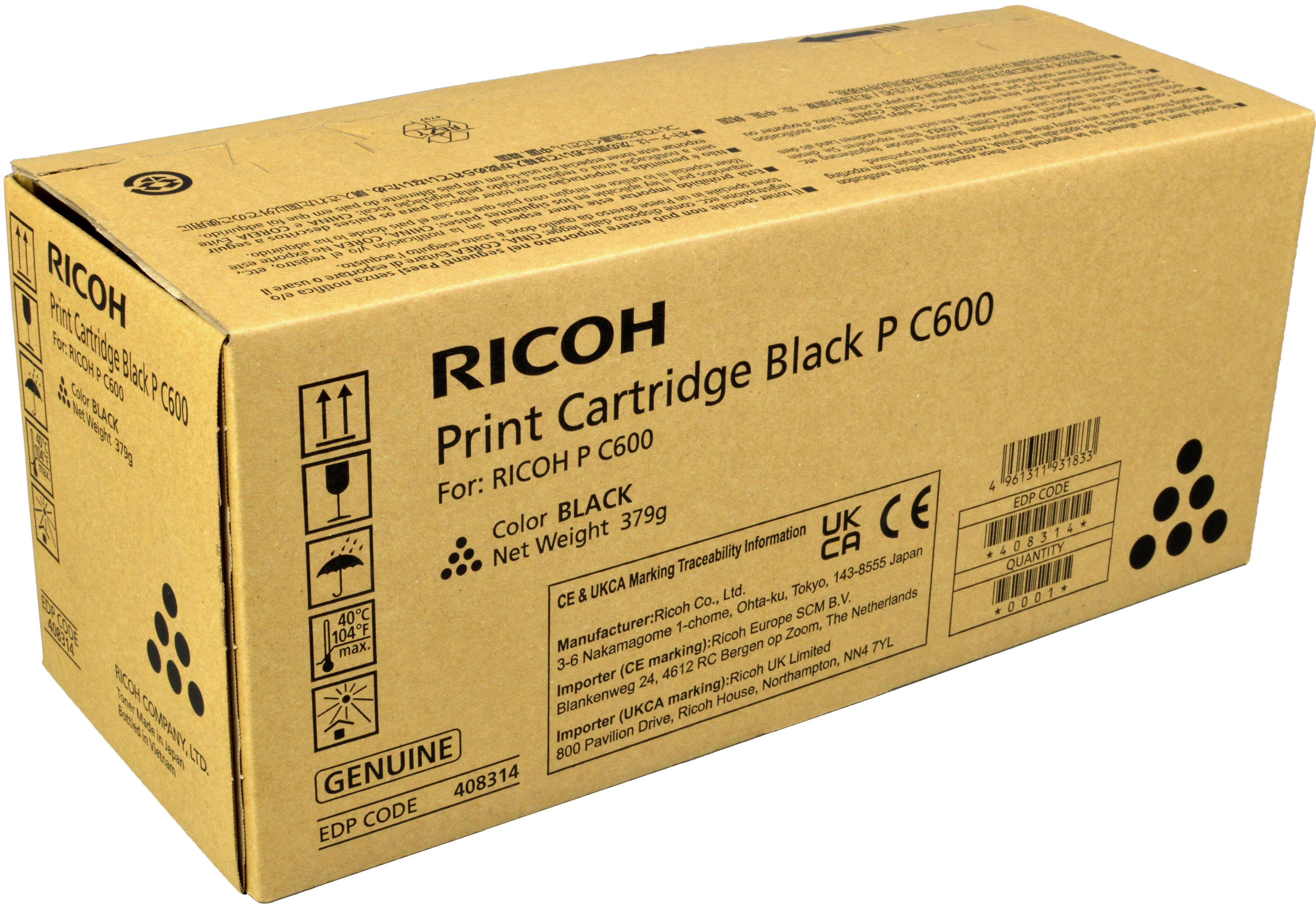 Ricoh Toner 408314  PC600  schwarz OEM
