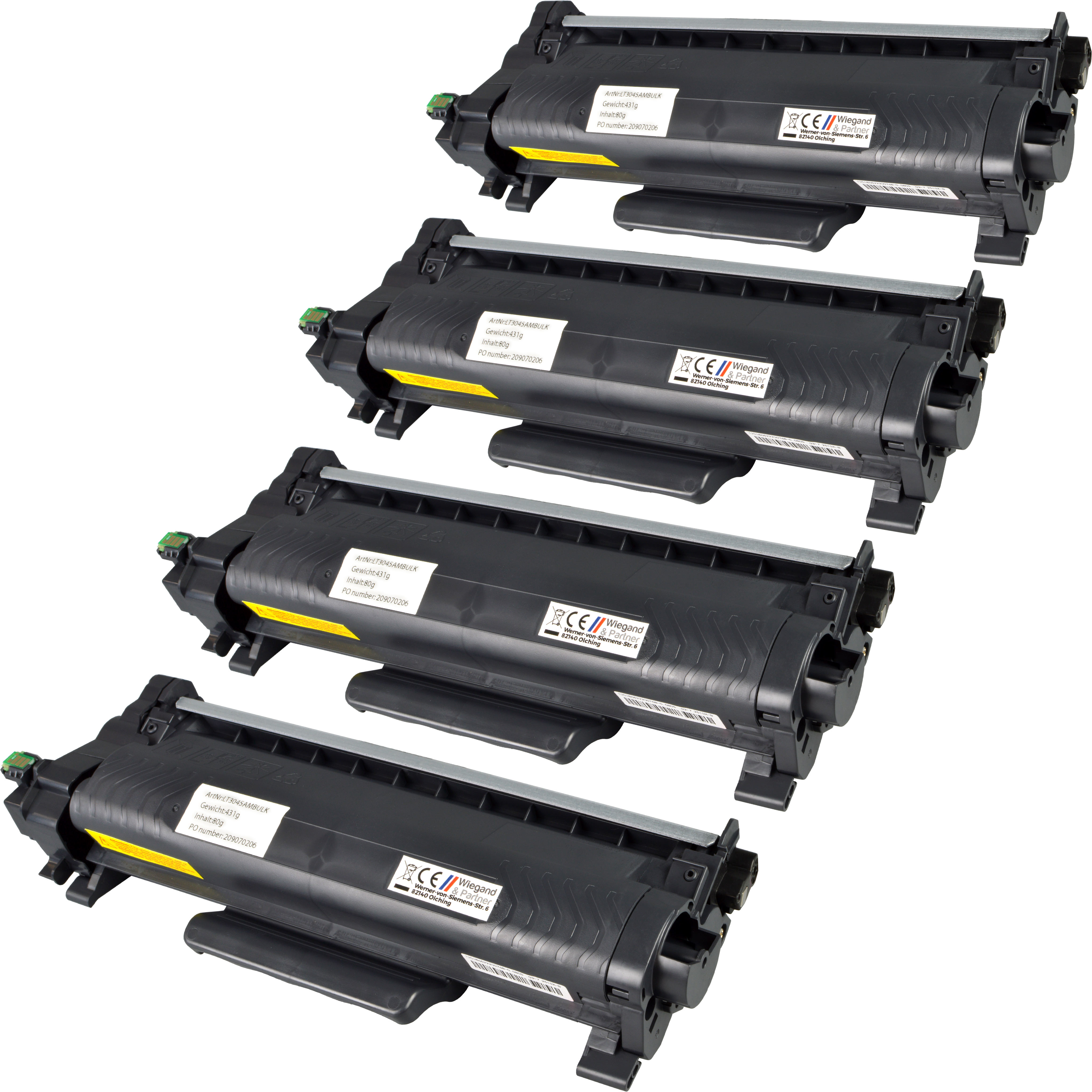 4262457373397 - 4 Toner ersetzt Brother TN-2510XL schwarz
