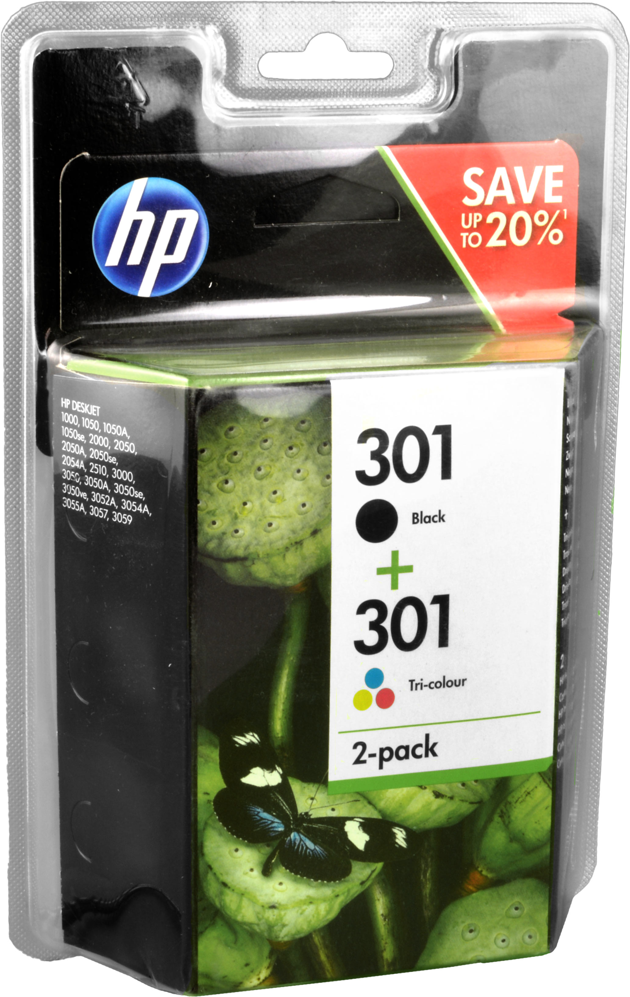2 HP Tinten N9J72AE  301  1 x BK + Color