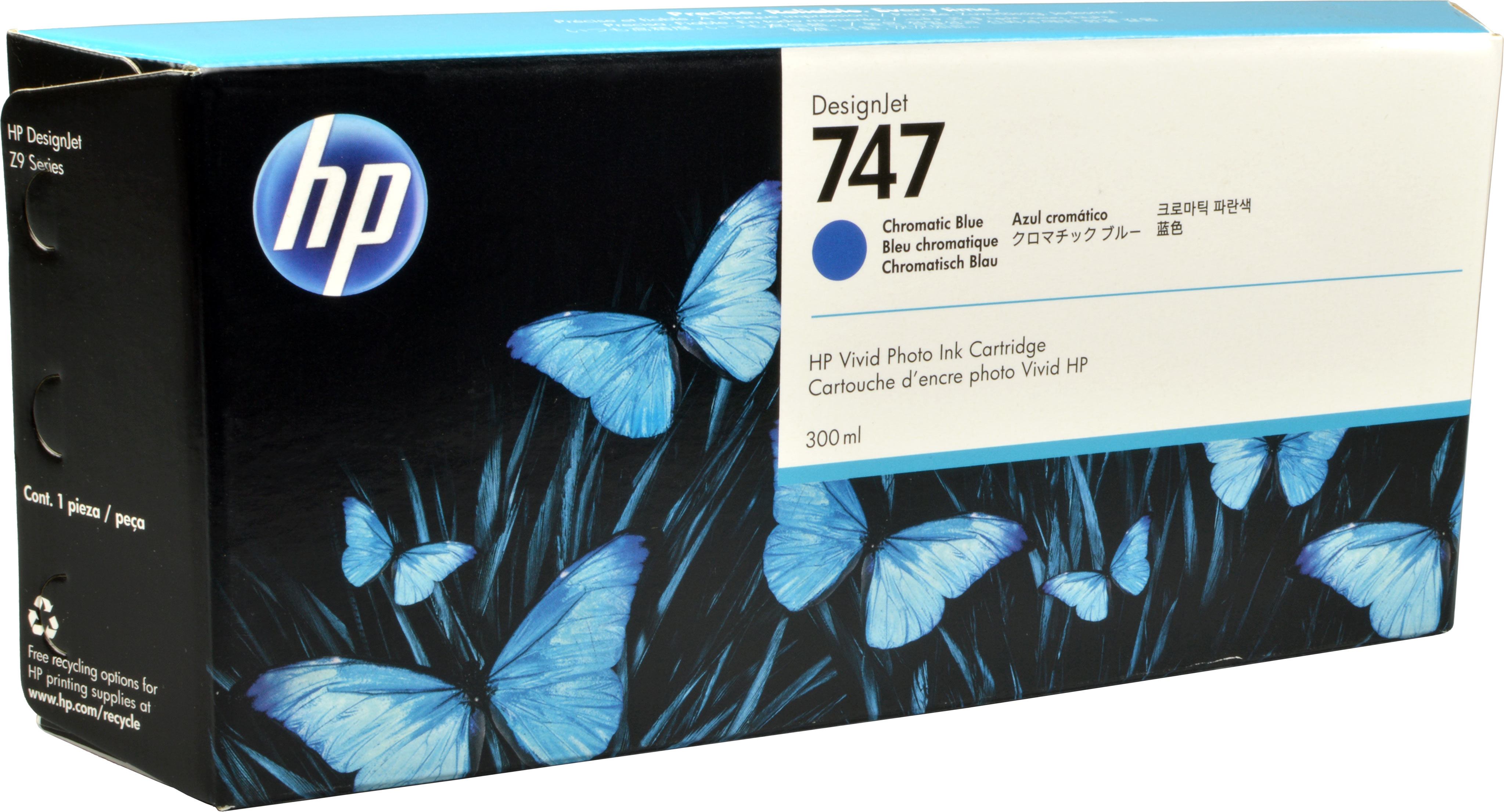 HP Tinte P2V85A 747 chromatic blau