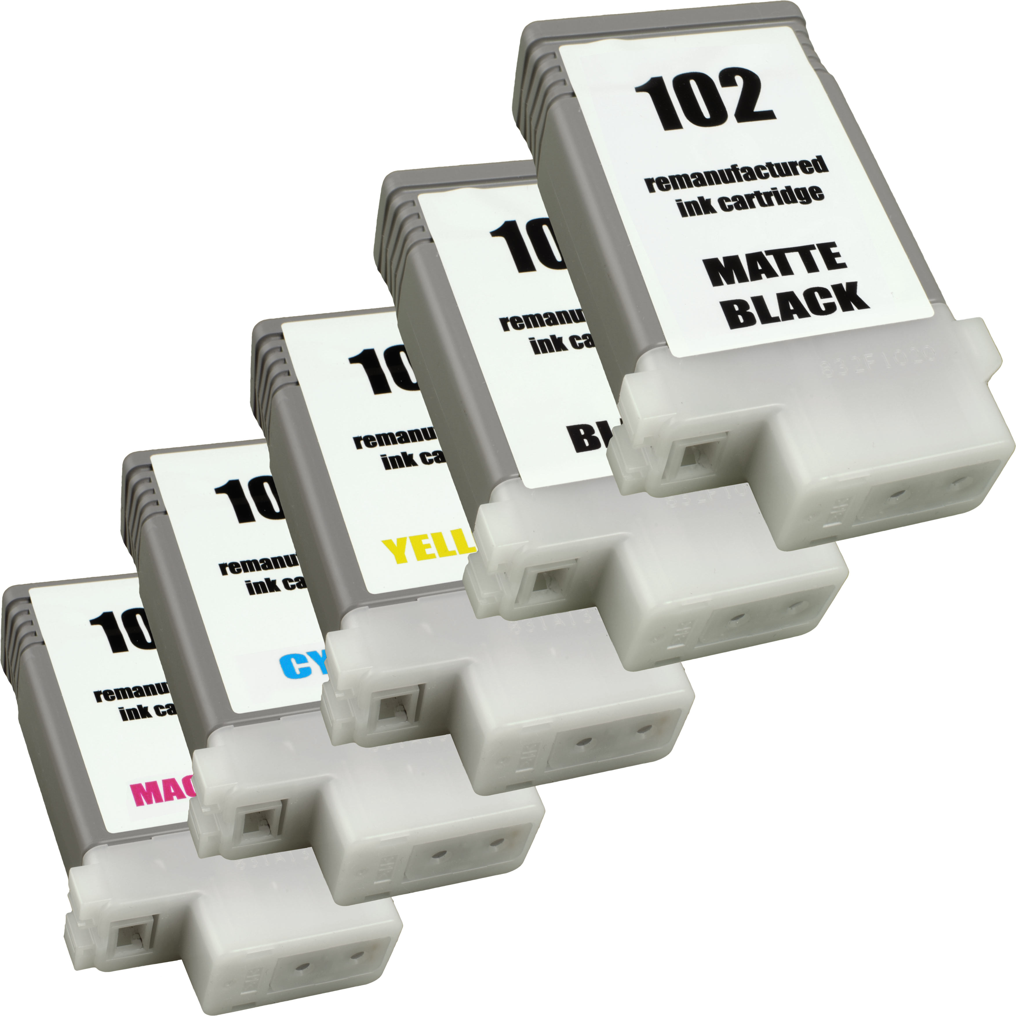 4260388553864 - 5 Tinten ersetzt Canon PFI-102BK MBK C Y 104M  schwarz+farbig